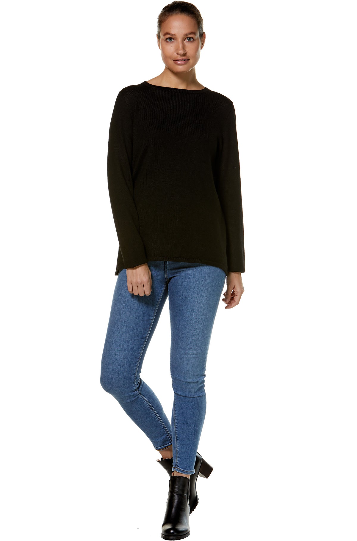 Alpaka Pullover BASIC aus 100% Baby Alpaka-schwarz