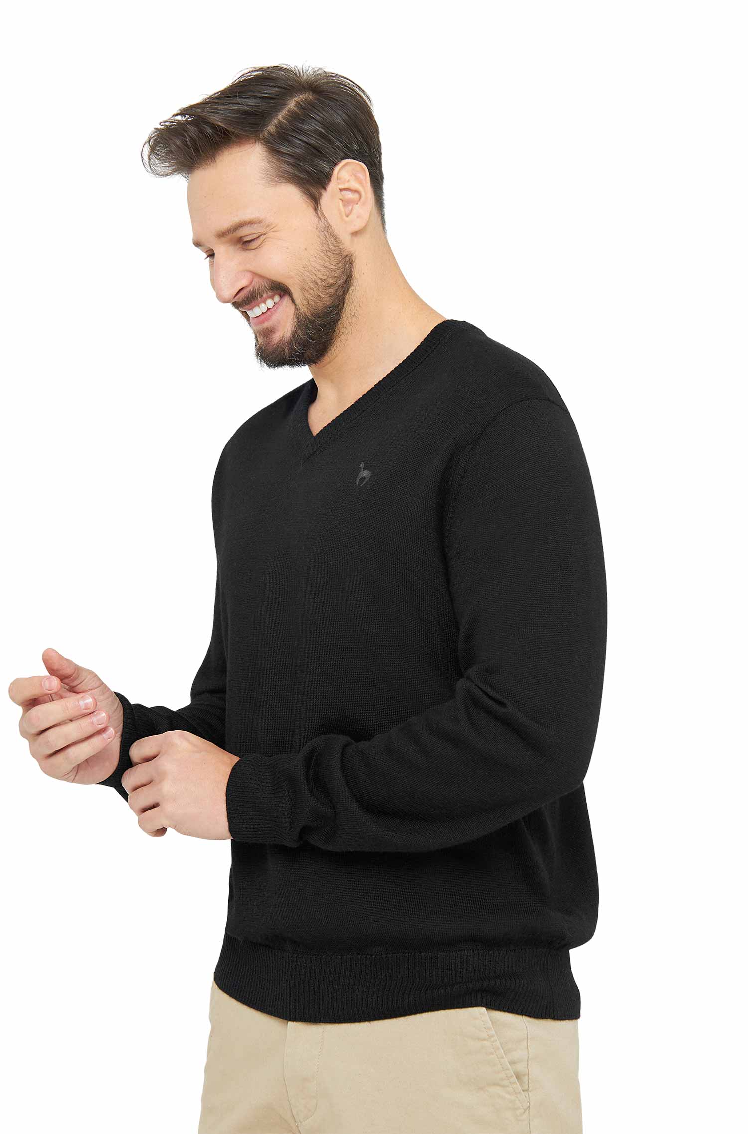 Alpaka Pullover BASIC aus 100% Baby Alpaka-schwarz