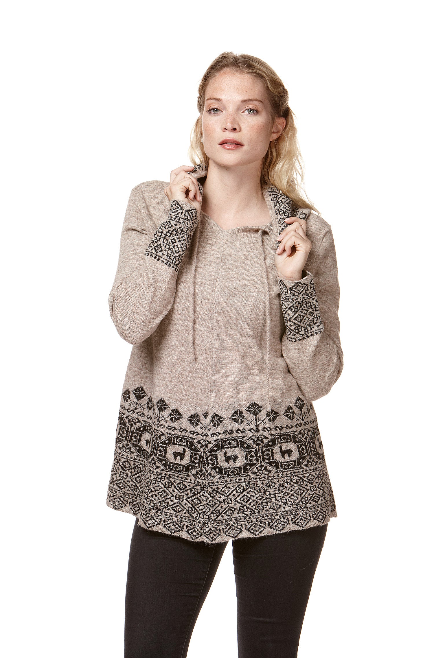 Alpaka Pullover DIVINO aus 100% Baby Alpaka-sand