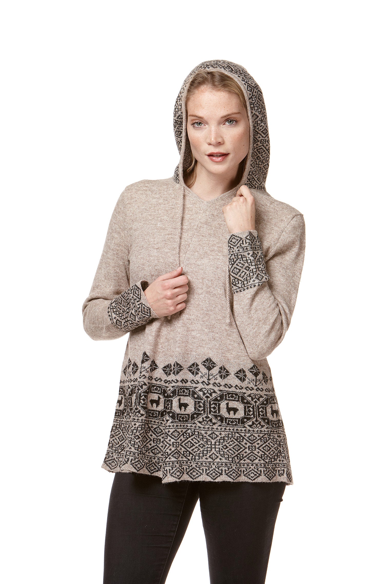 Alpaka Pullover DIVINO aus 100% Baby Alpaka-sand