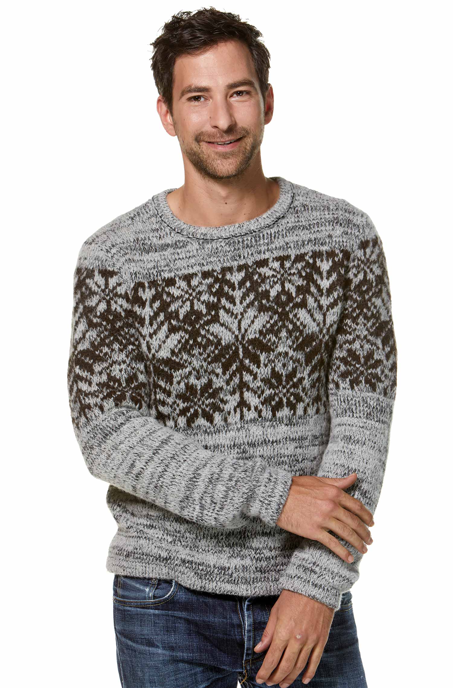 Alpaka Pullover NATURA aus 100% Alpaka-hellgrau