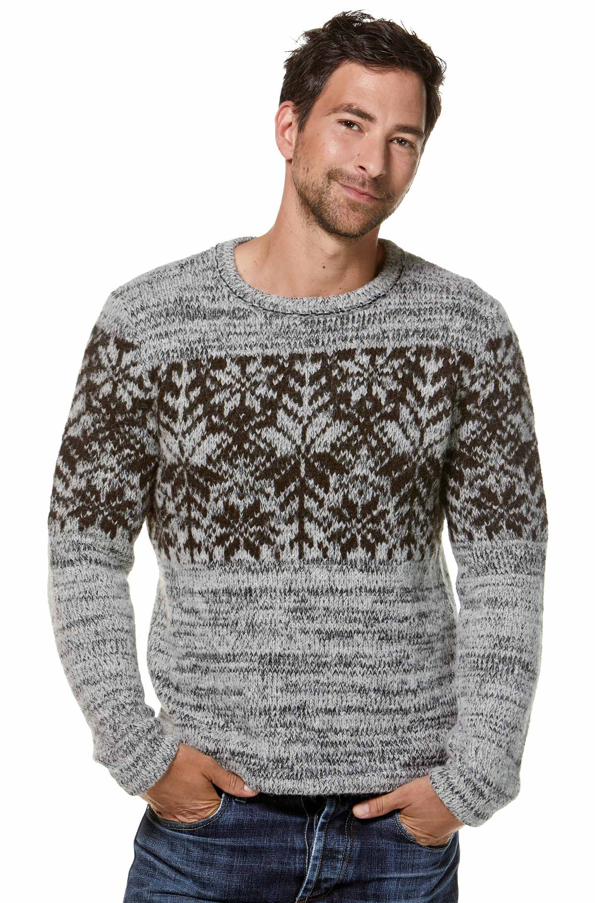 Alpaka Pullover NATURA-hellgrau