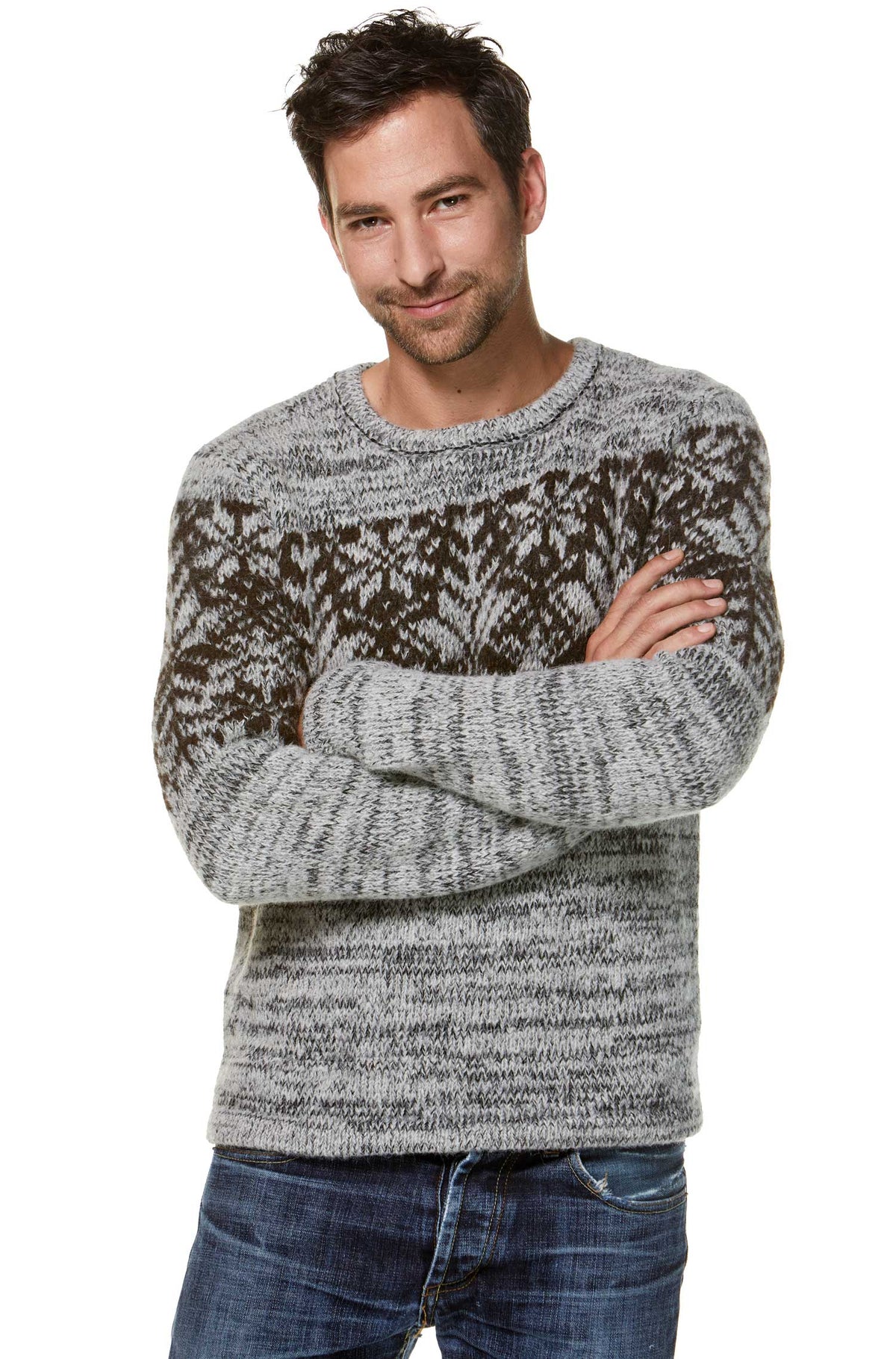 Alpaka Pullover NATURA-hellgrau