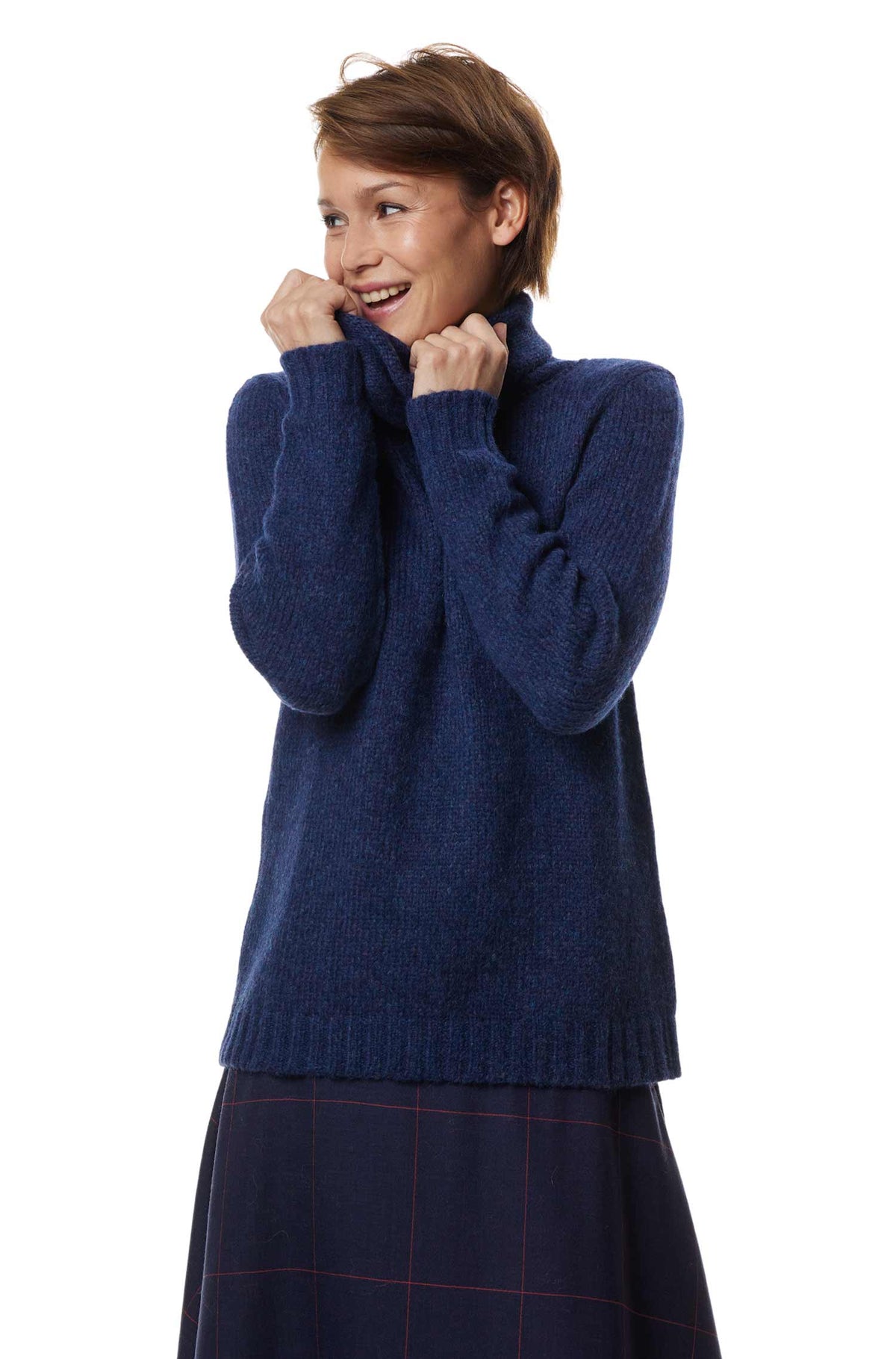 Alpaka Rollkragenpullover ASA-blau