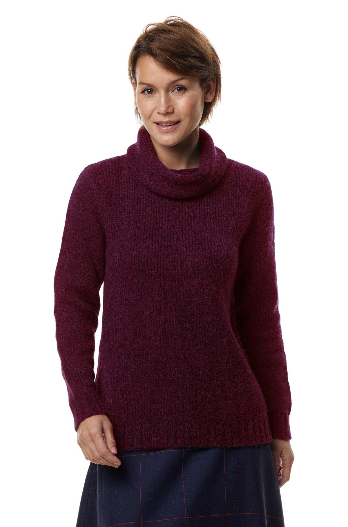 Alpaka Rollkragenpullover ASA-bordeaux
