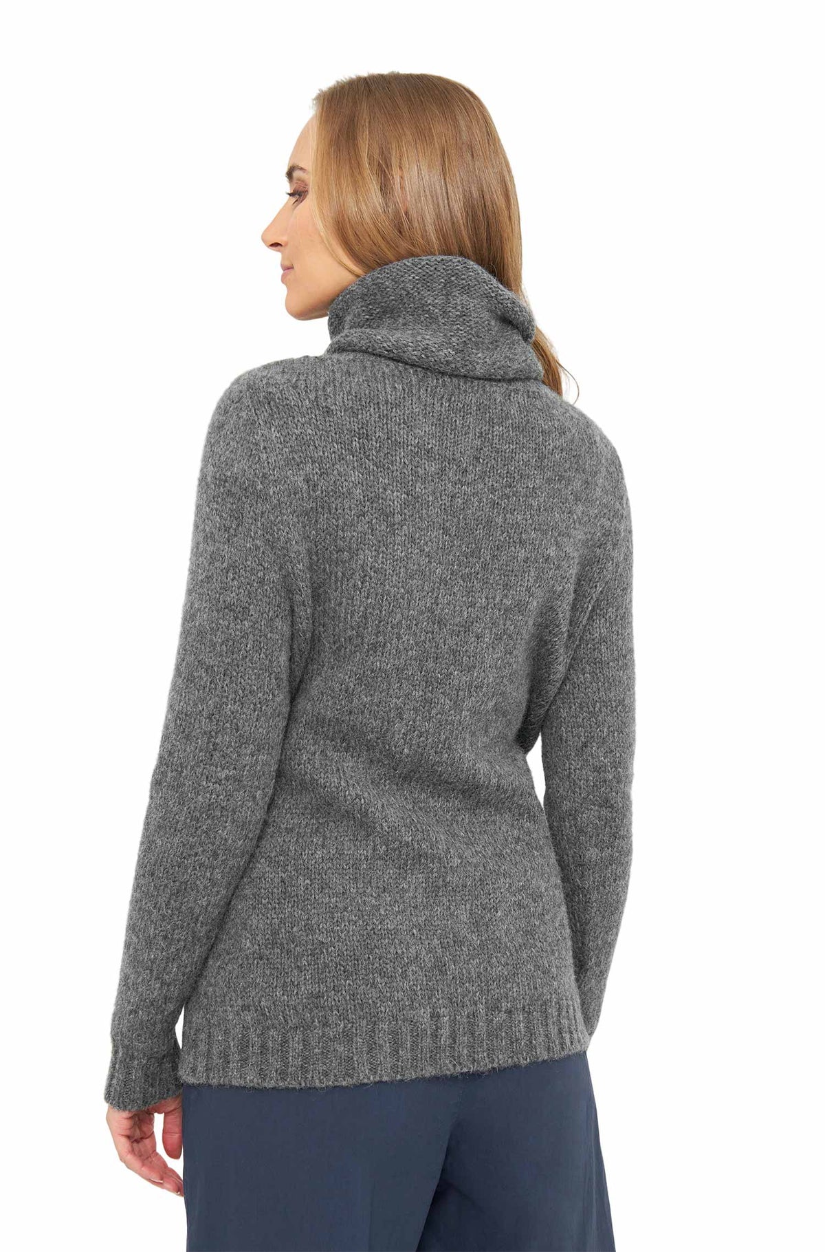 Alpaka Rollkragen Pullover ASA aus Alpaka Woll-Mix-grau