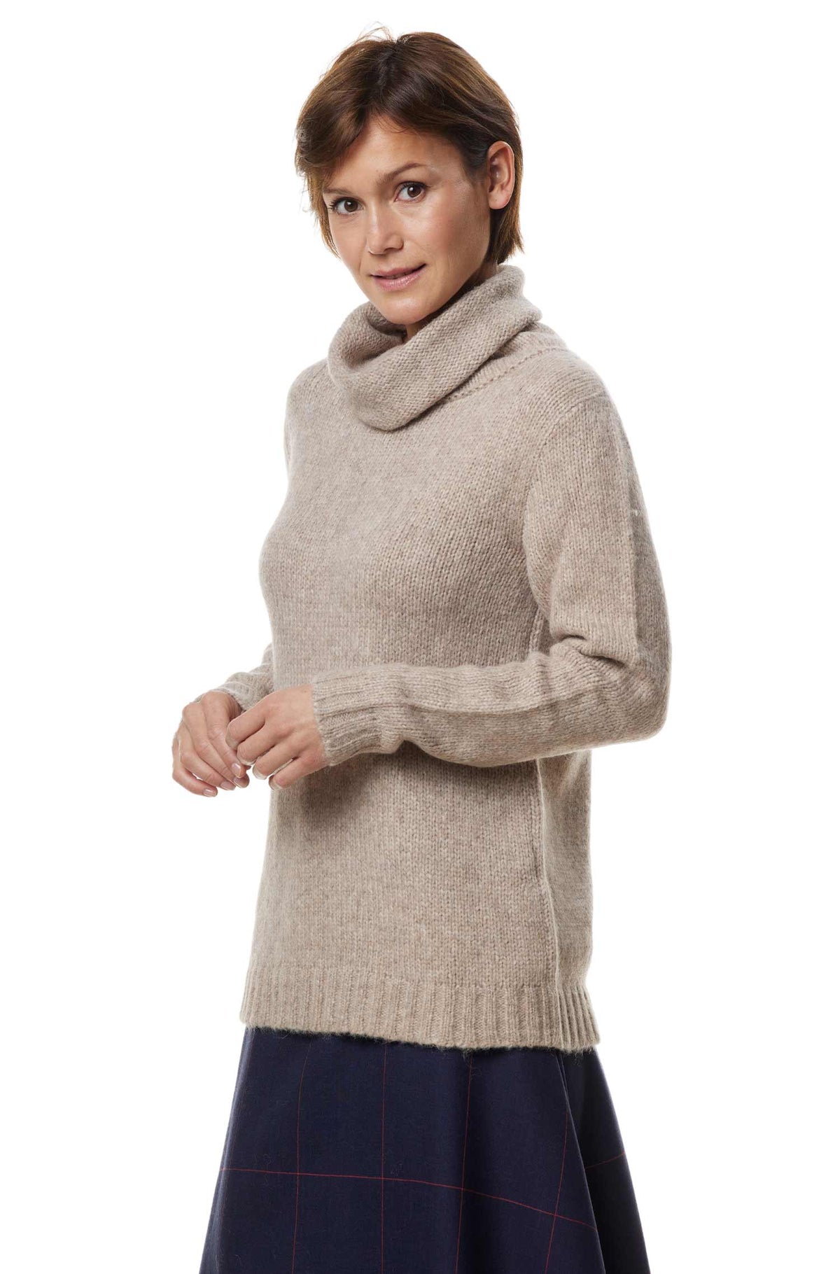 Alpaka Rollkragenpullover ASA-sand
