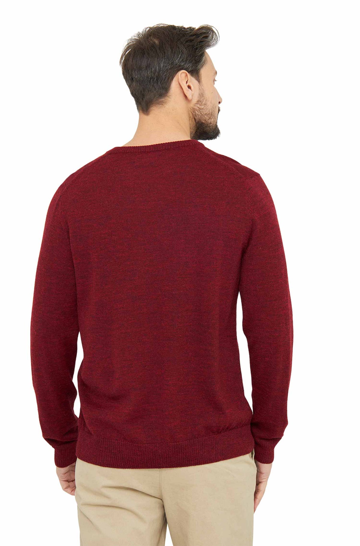 Alpaka Pullover UNI-rot meliert