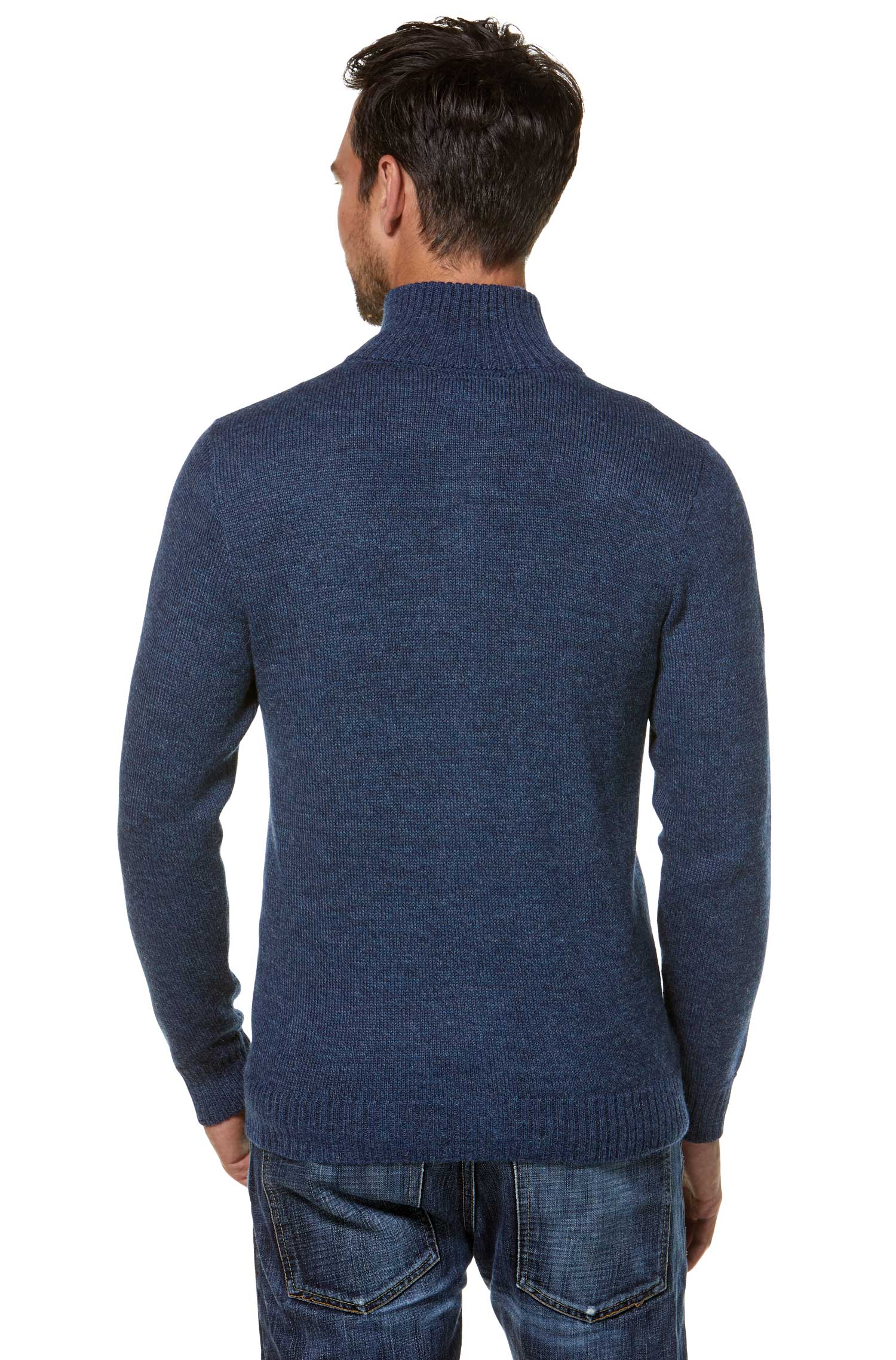 Alpaka Strickjacke RONALDO XXXL aus 100% Baby Alpaka-schwarz