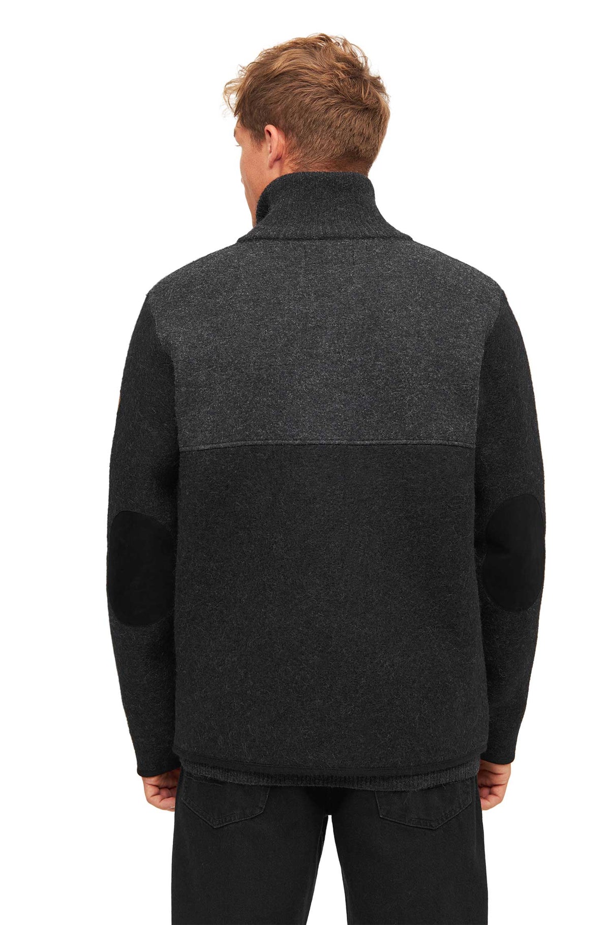 Alpaka Filzjacke OLIVER aus Alpaka und Wolle-schwarz