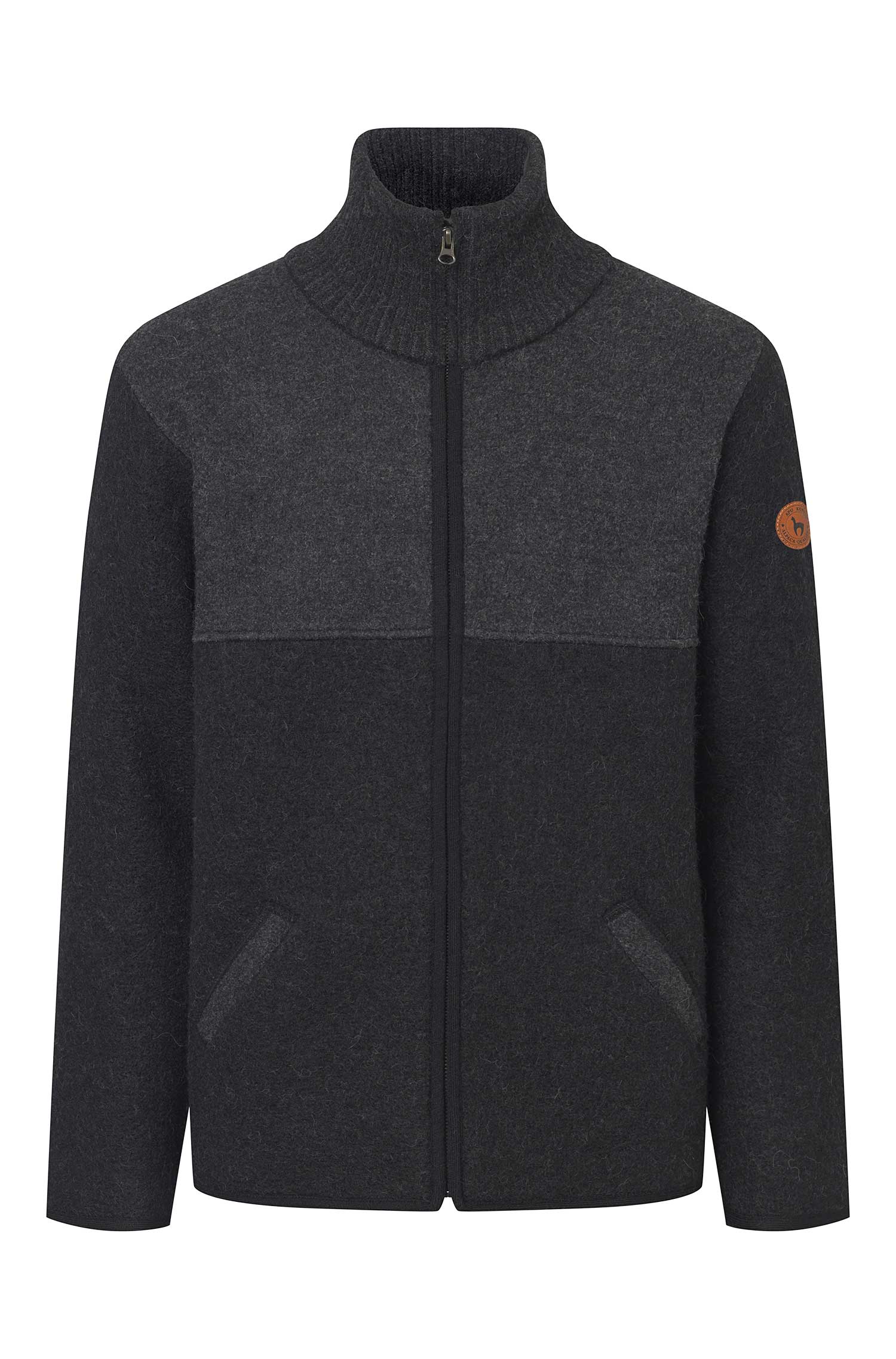 Alpaka Filzjacke OLIVER aus Alpaka und Wolle-schwarz
