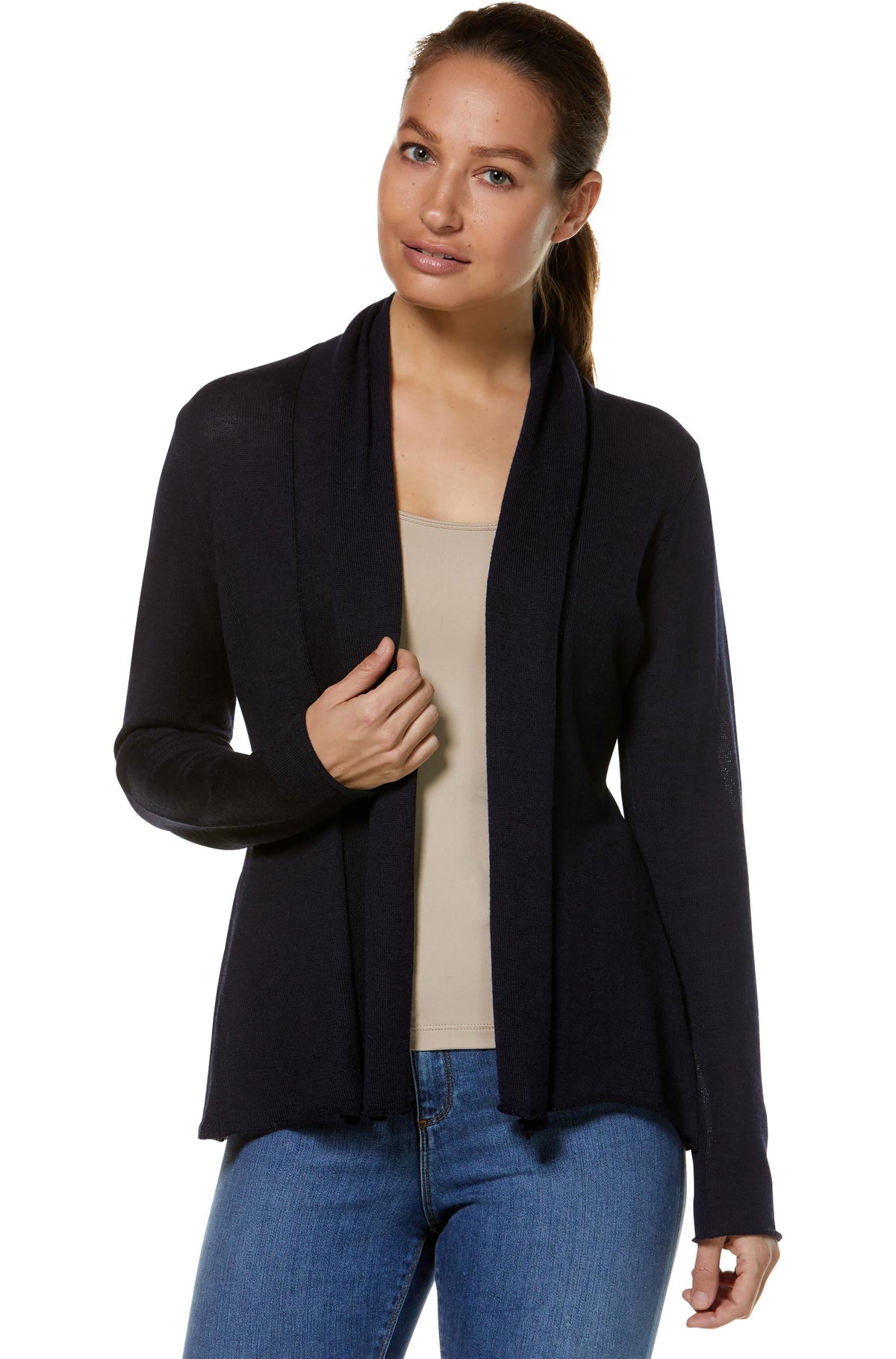 Alpaka Strickjacke PENELOPE-schwarz