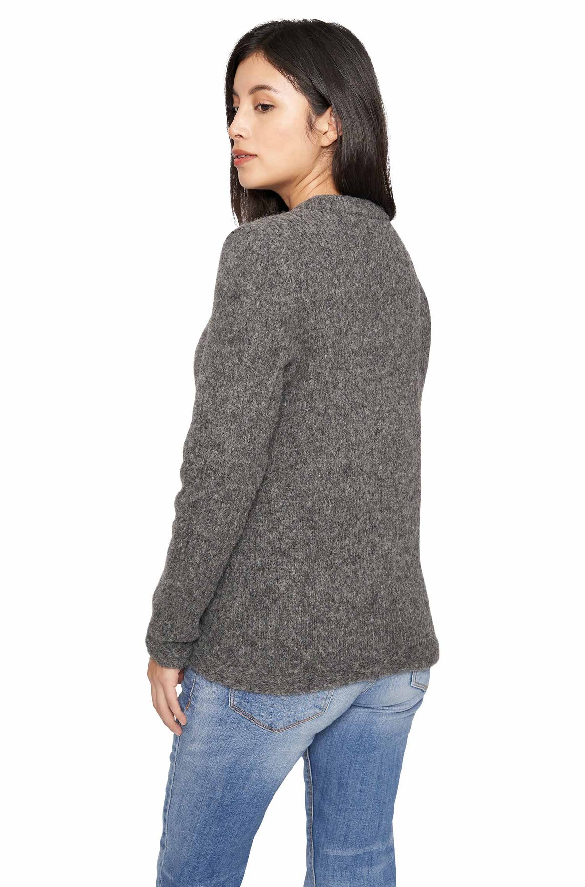 Alpaka Strickjacke ASA-grau