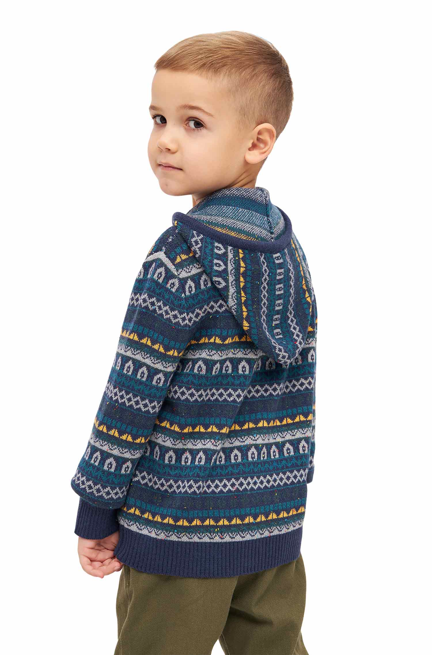 Alpaka Strickjacke MONITO aus Baby Alpaka und Pima Baumwolle-blau