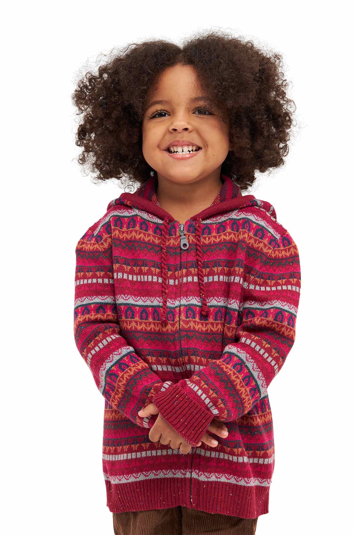 Alpaka Strickjacke MONITO aus Baby Alpaka und Pima Baumwolle-rot