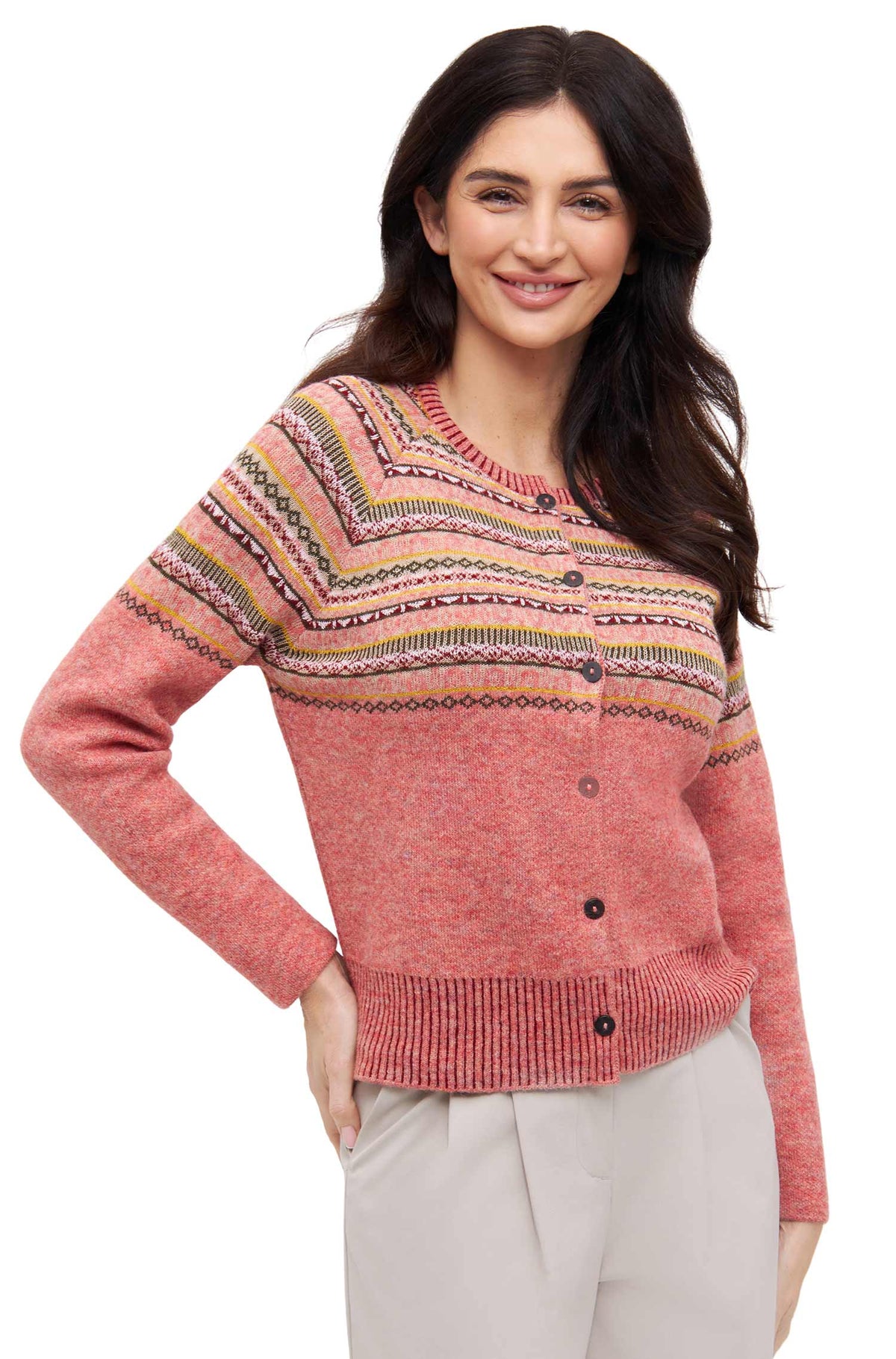 Alpaka Strickjacke COLORES ANDEN-altrosa