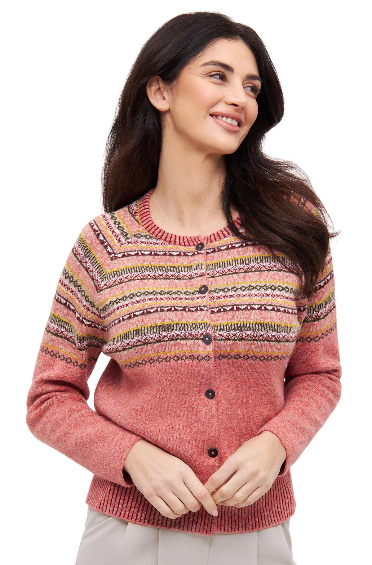 Alpaka Strickjacke COLORES ANDEN-altrosa