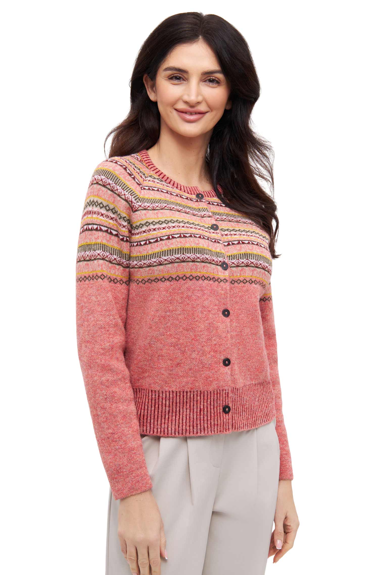 Alpaka Strickjacke COLORES ANDEN-altrosa