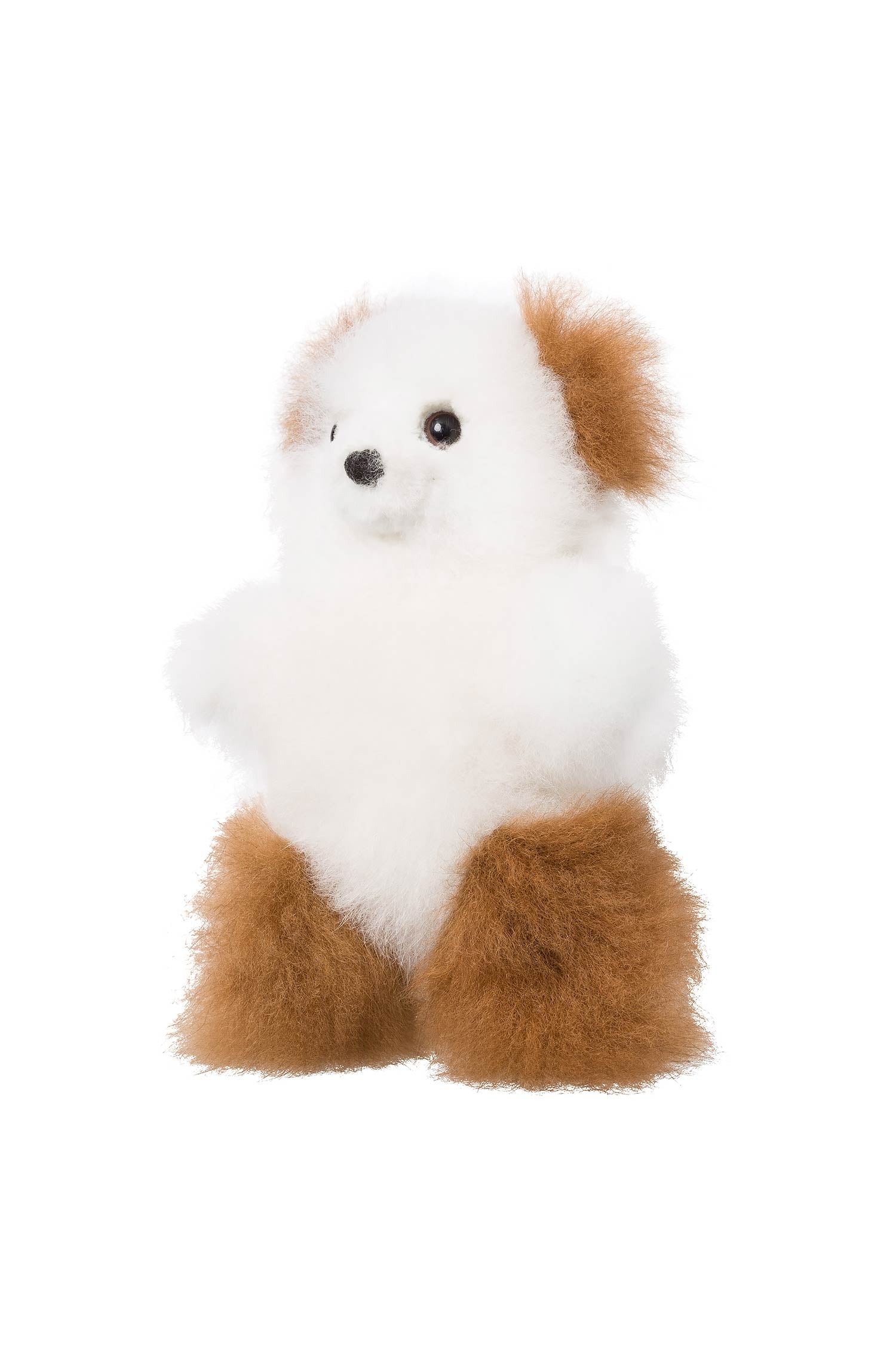 Alpaka Felltier TEDDY 15cm-braun/weiss