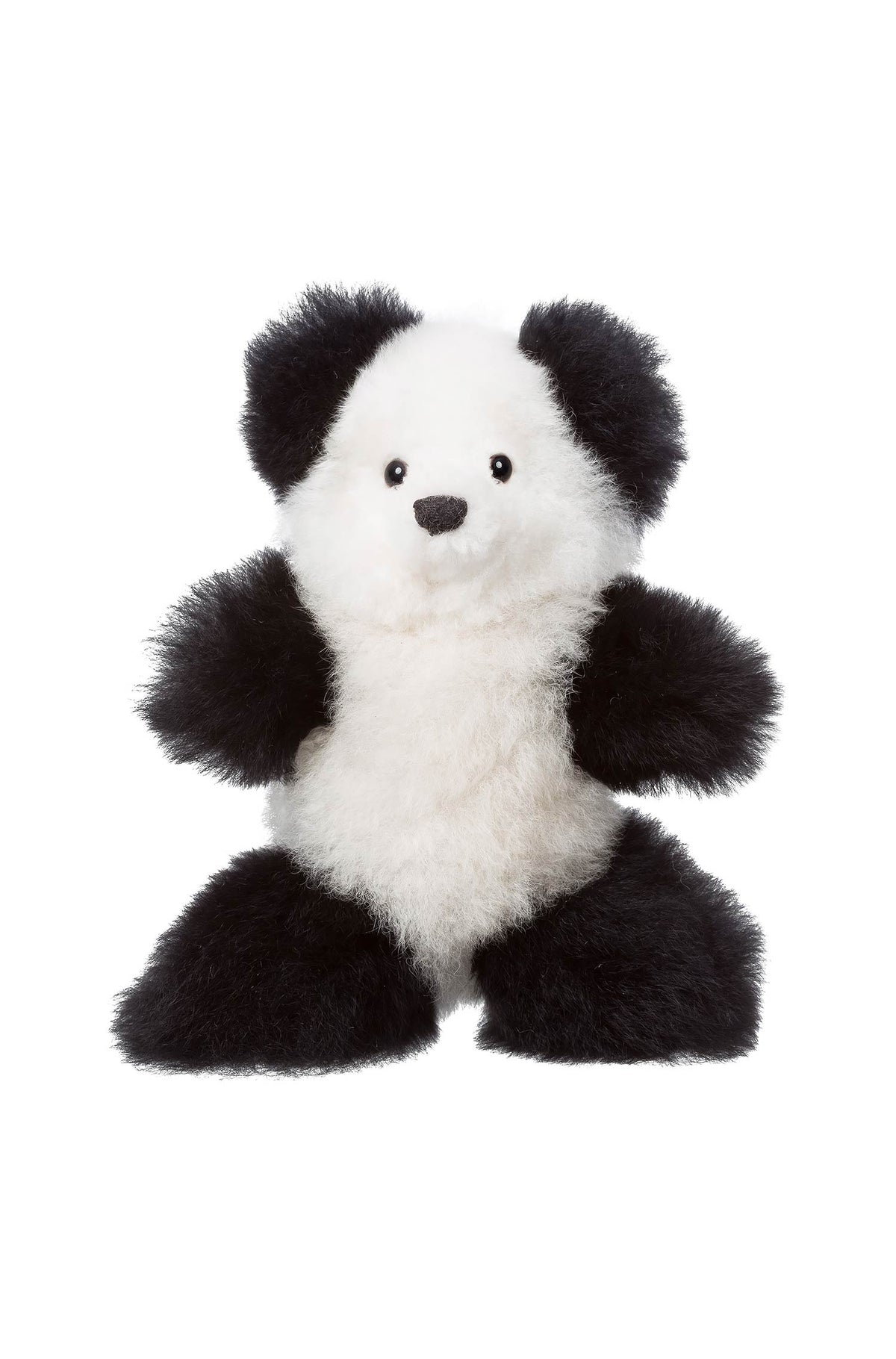 Alpaka Felltier TEDDY 15cm-schwarz/weiss