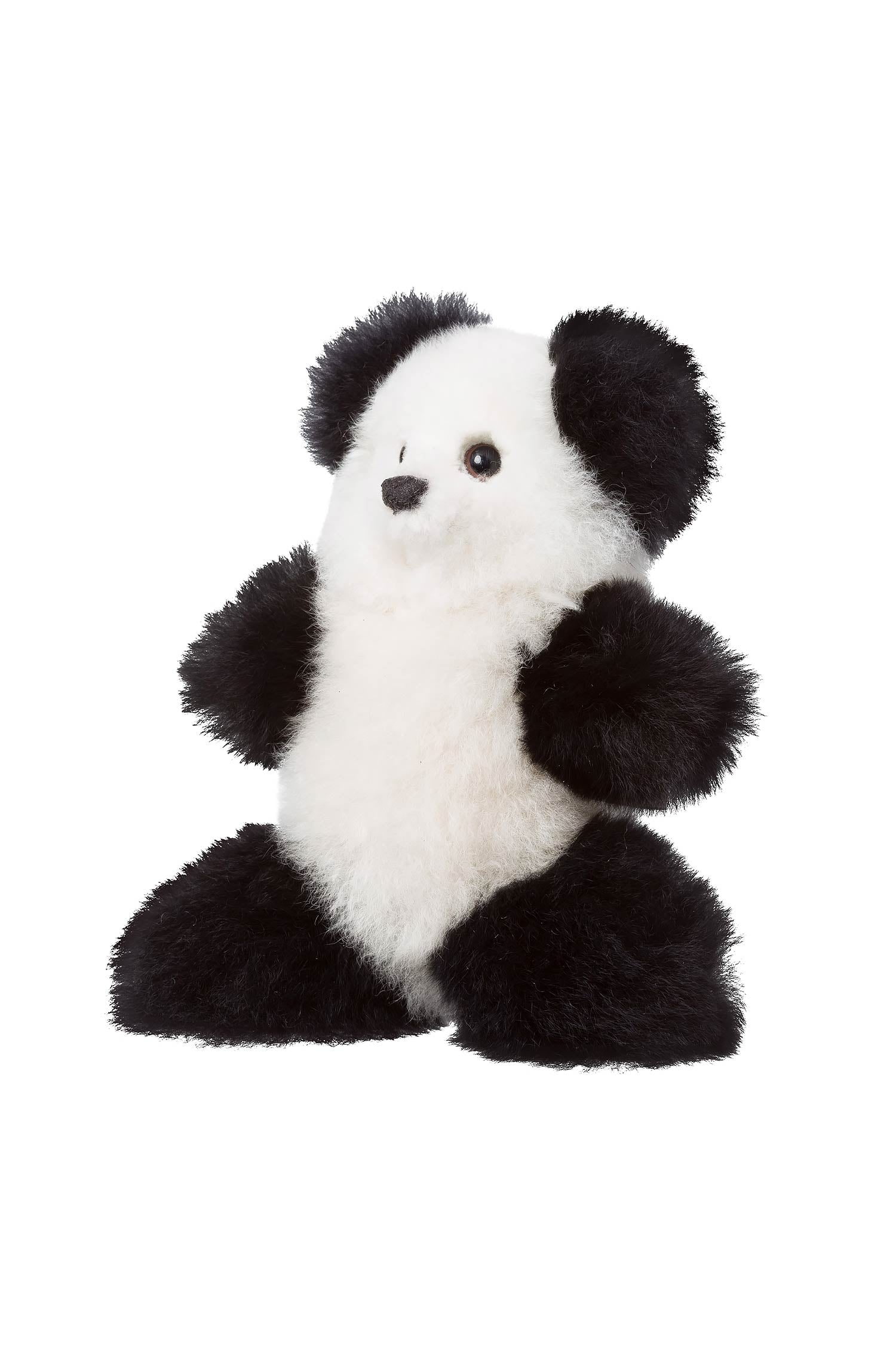 Alpaka Felltier TEDDY 15cm-schwarz/weiss