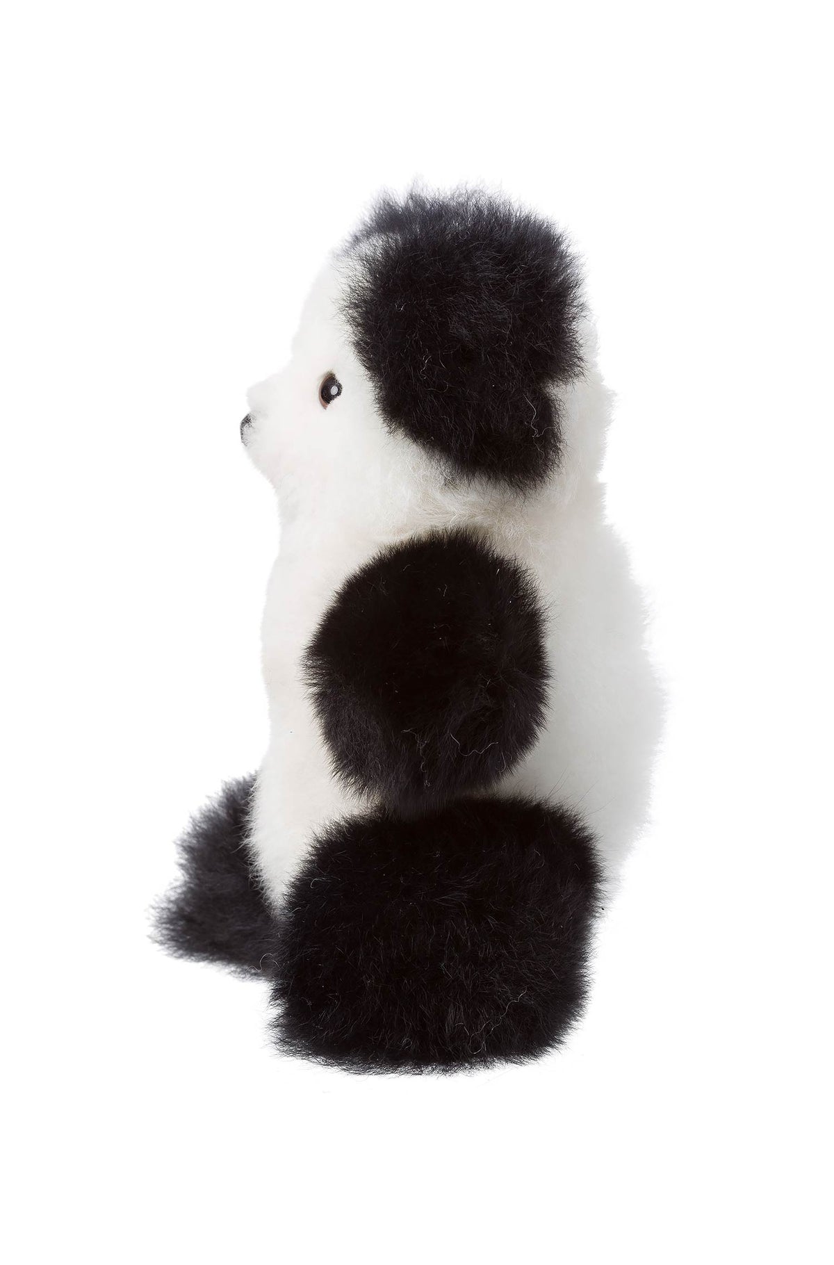 Alpaka Felltier TEDDY 15cm-schwarz/weiss