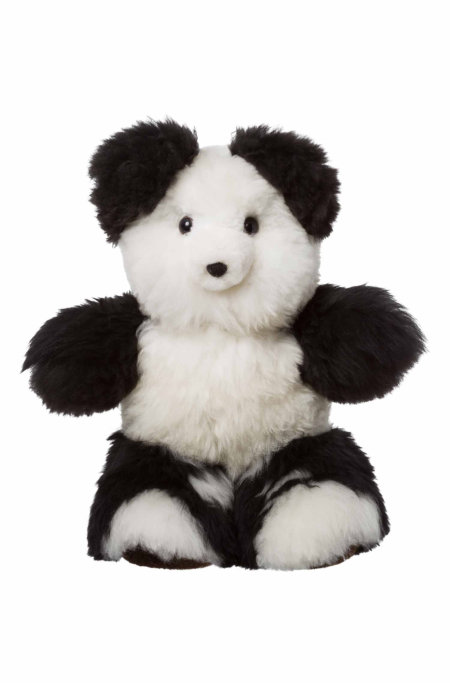 Alpaka Kuscheltier TEDDY (50cm) aus Alpaka Fell-schwarz/weiss