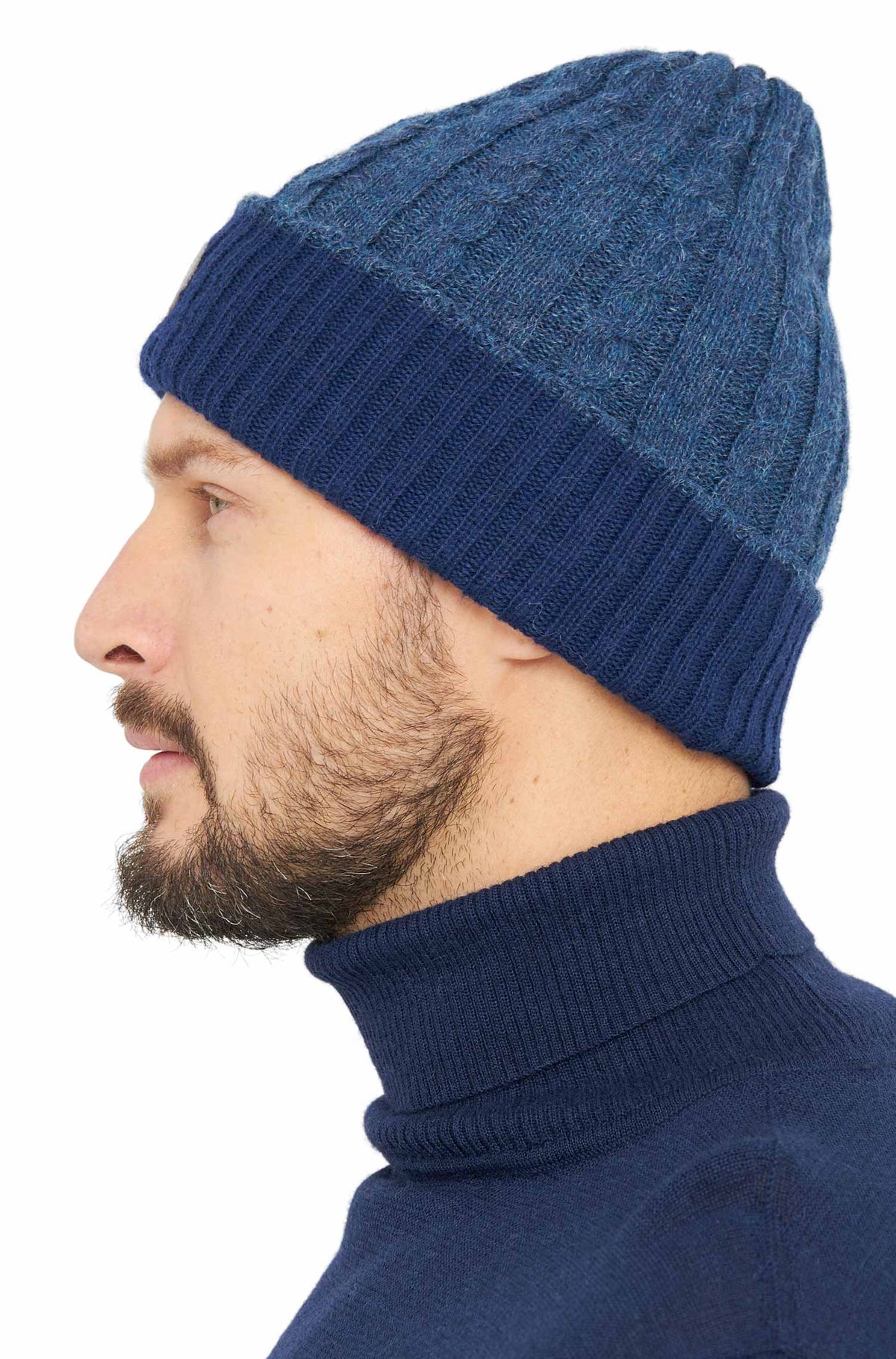 Alpaka Wendemütze SUAVE-blau