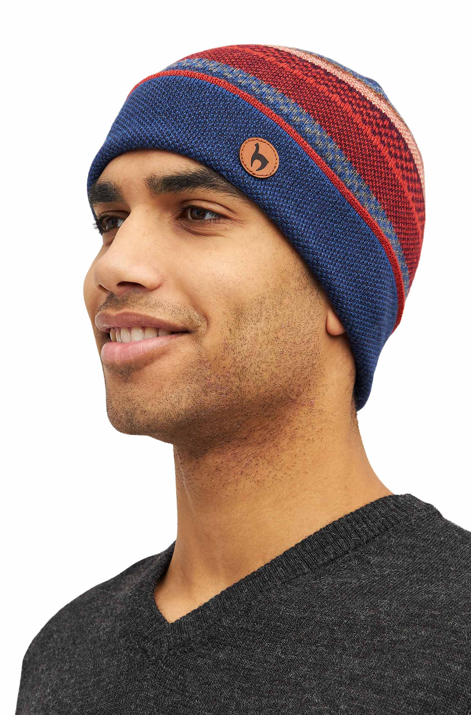 Alpaka Mütze KYARA aus 100% Baby Alpaka-rusty blue