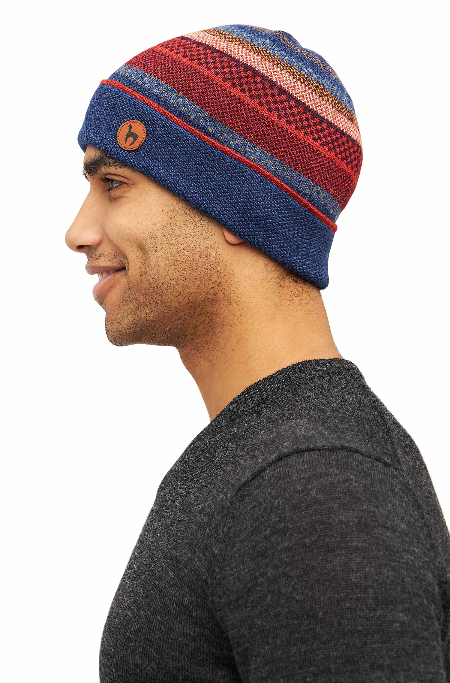 Alpaka Mütze KYARA aus 100% Baby Alpaka-rusty blue