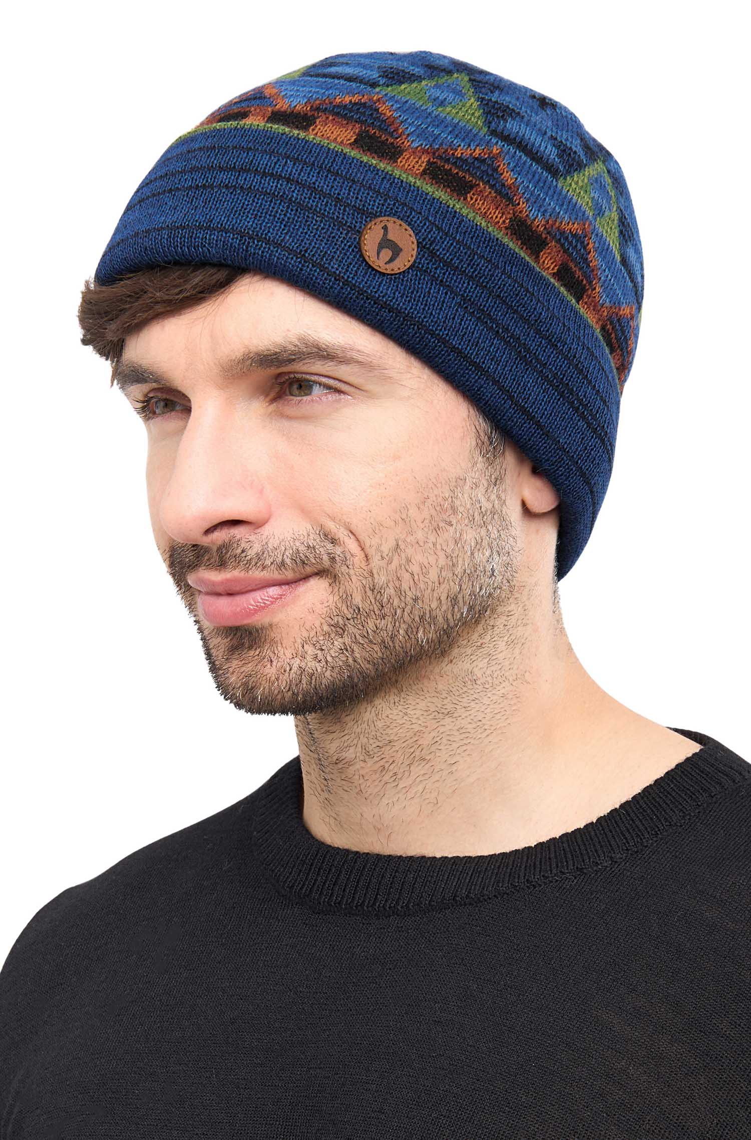 Alpaka Mütze KUYCHI aus 100% Baby Alpaka-blau