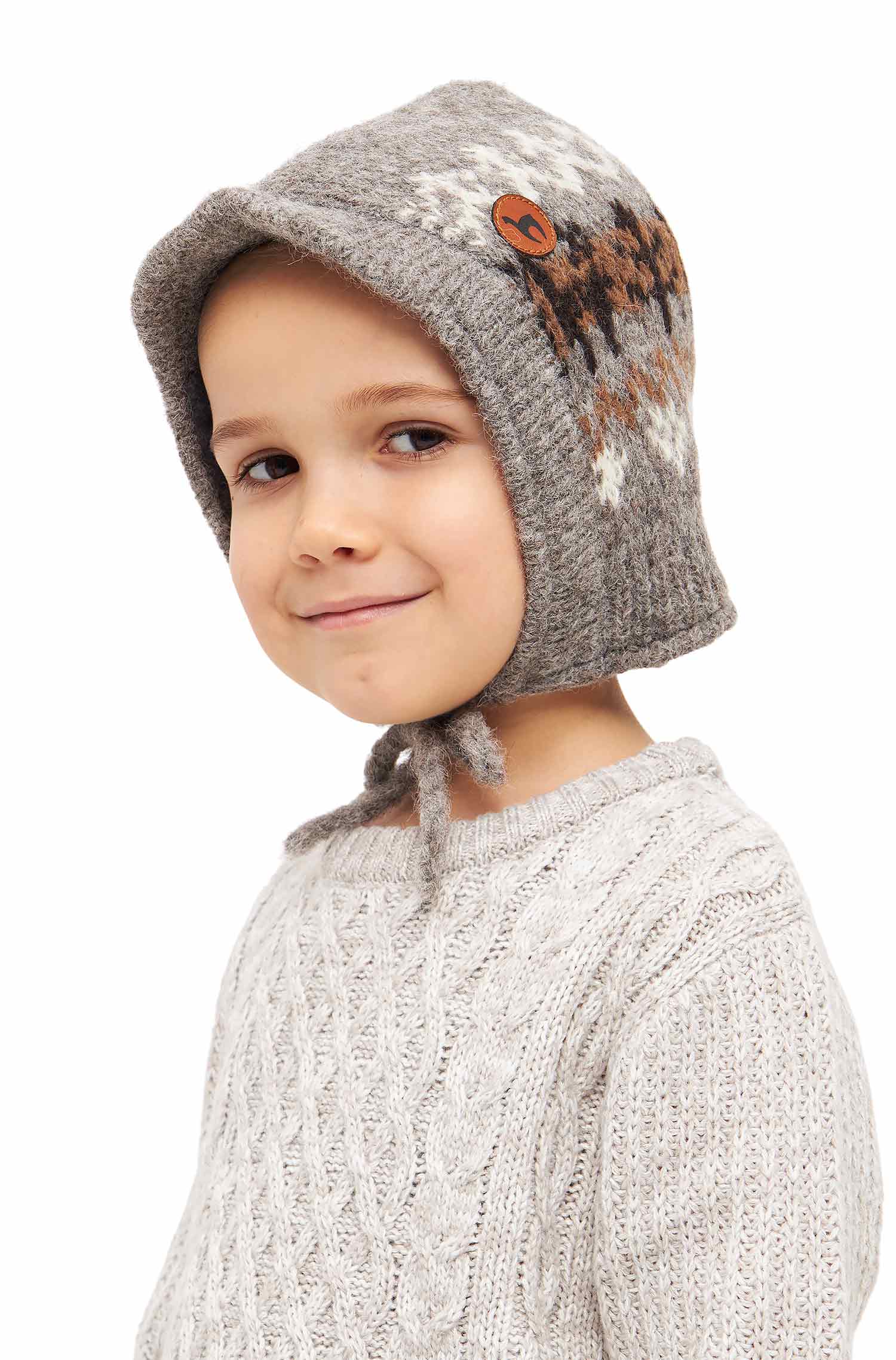 Alpaka Mütze NATURA aus 100% ungefärbtem Alpaka-anthrazit