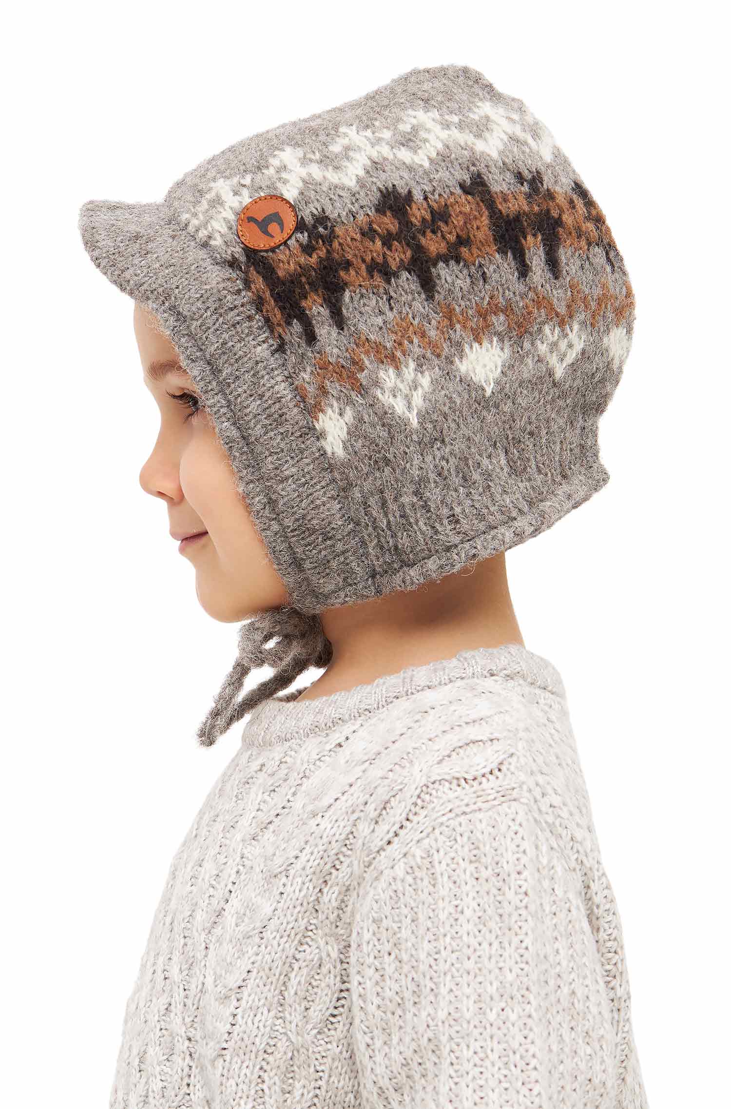 Alpaka Mütze NATURA aus 100% ungefärbtem Alpaka-anthrazit