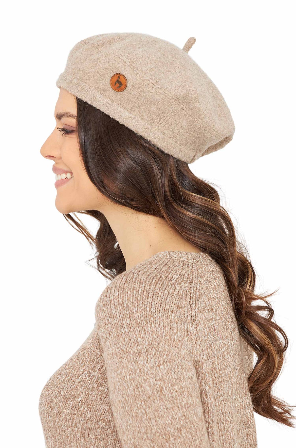 Alpaka Baskenmütze BERET-sand