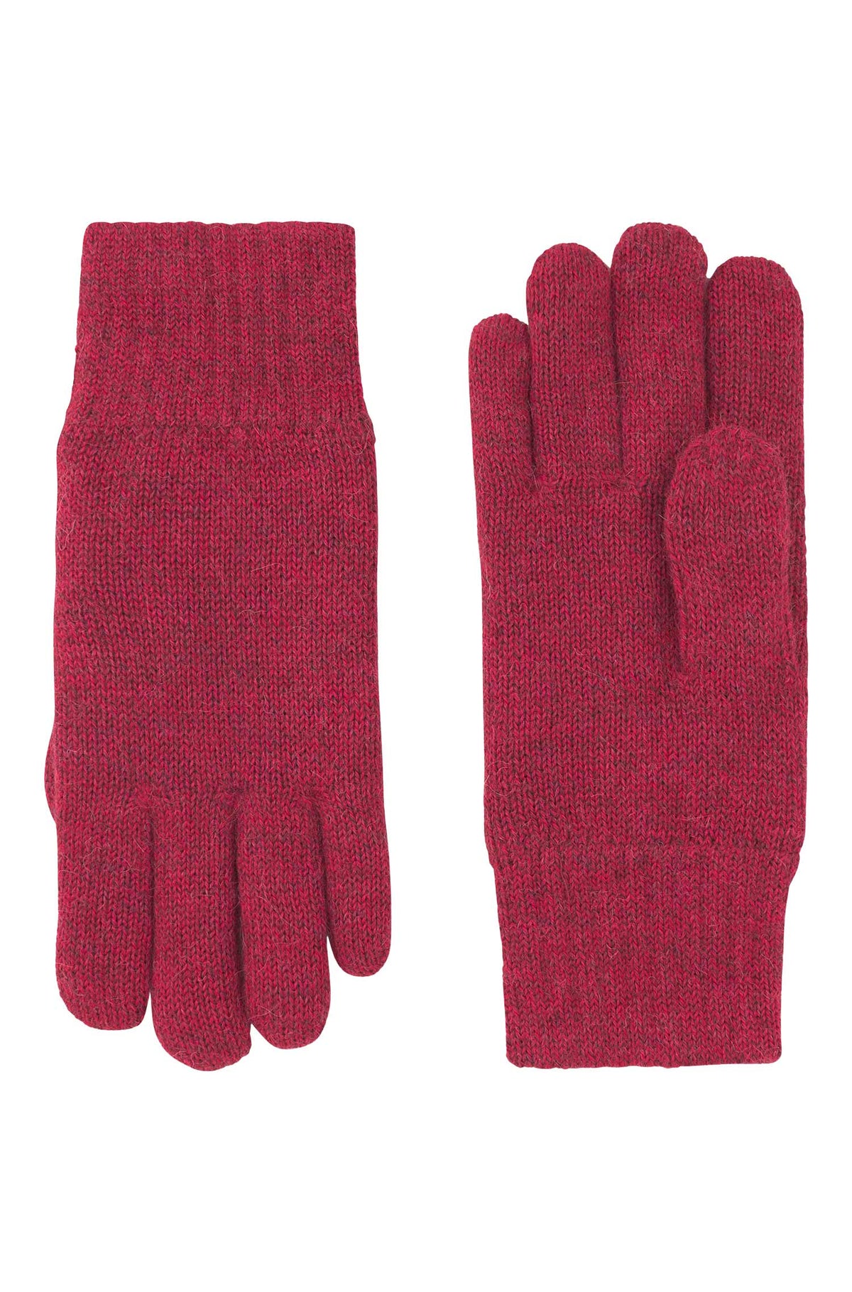 Alpaka Handschuhe UNI, gefüttert-rot meliert