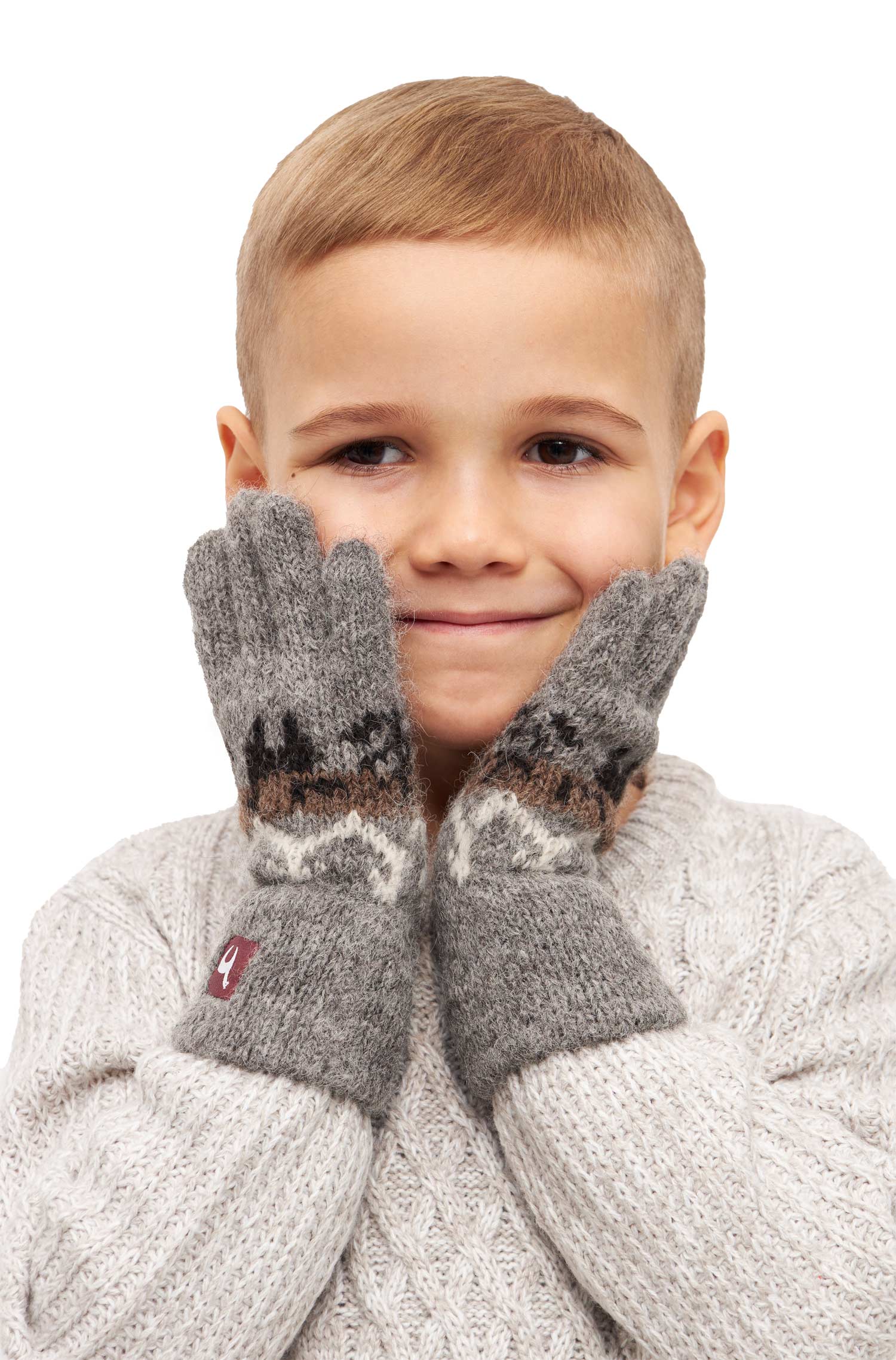 Alpaka Fingerhandschuhe NATURA aus 100% Alpaka Superfine-anthrazit