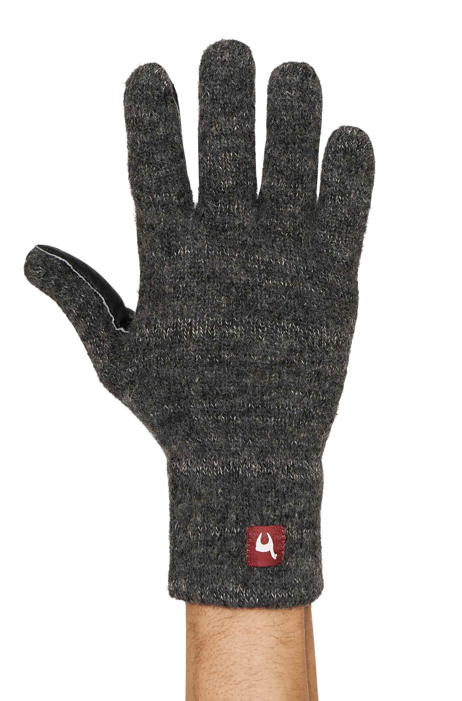 Alpaka Fingerhandschuhe MACHA aus 100% Baby Alpaka-anthrazit