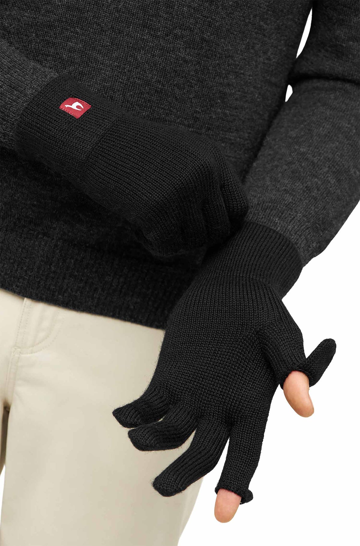 Alpaka Fingerhandschuhe TOUCH aus 100% Baby Alpaka-schwarz
