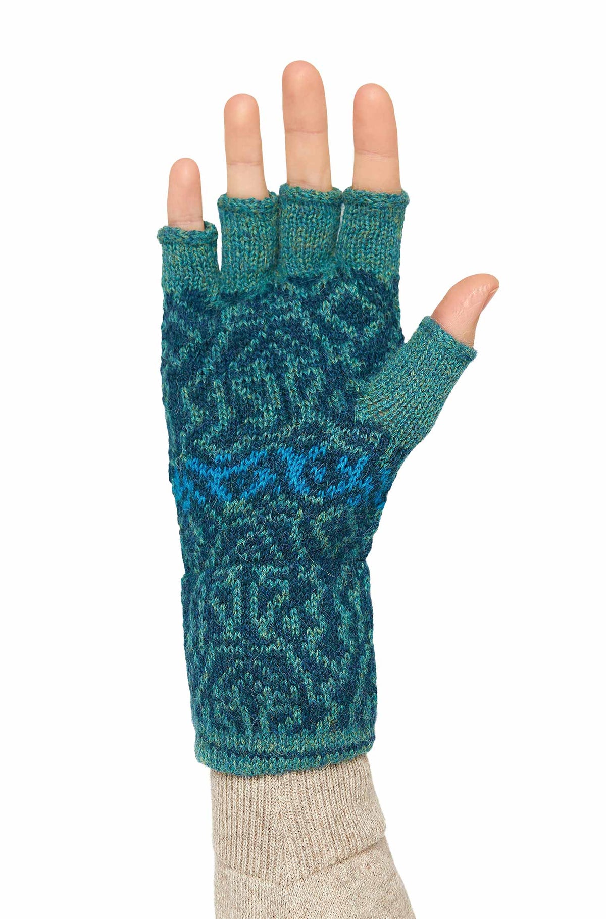 Alpaka Fingerlose Handschuh CHIMU-türkis