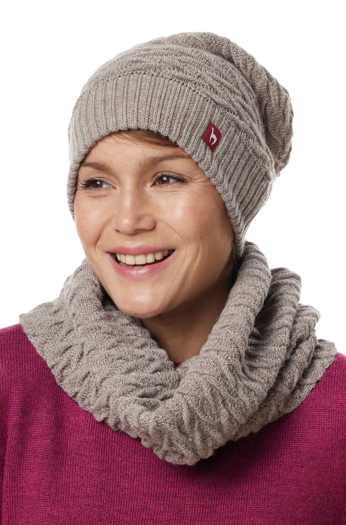 Alpaka BIESEN Ringschal aus 100% Baby Alpaka-sand
