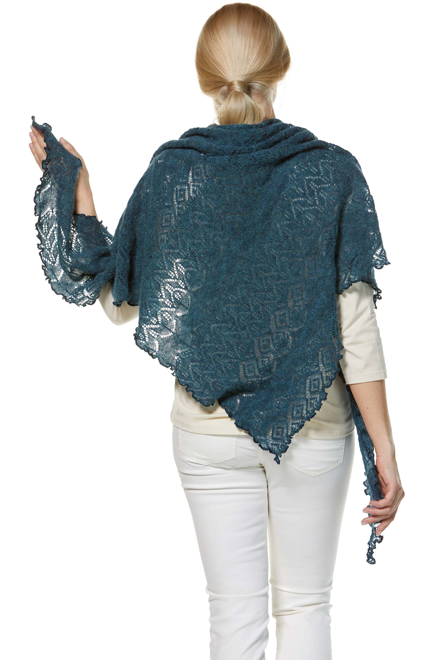 Alpaka Schal HADIA aus 55% Baby Alpaka & 26% Merino-petrol