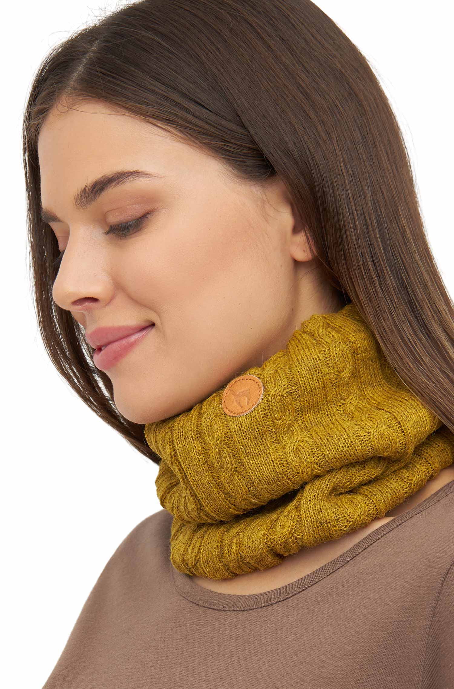 Alpaka Loop-Schal SUAVE aus Baby Alpaka und Merino-gelb