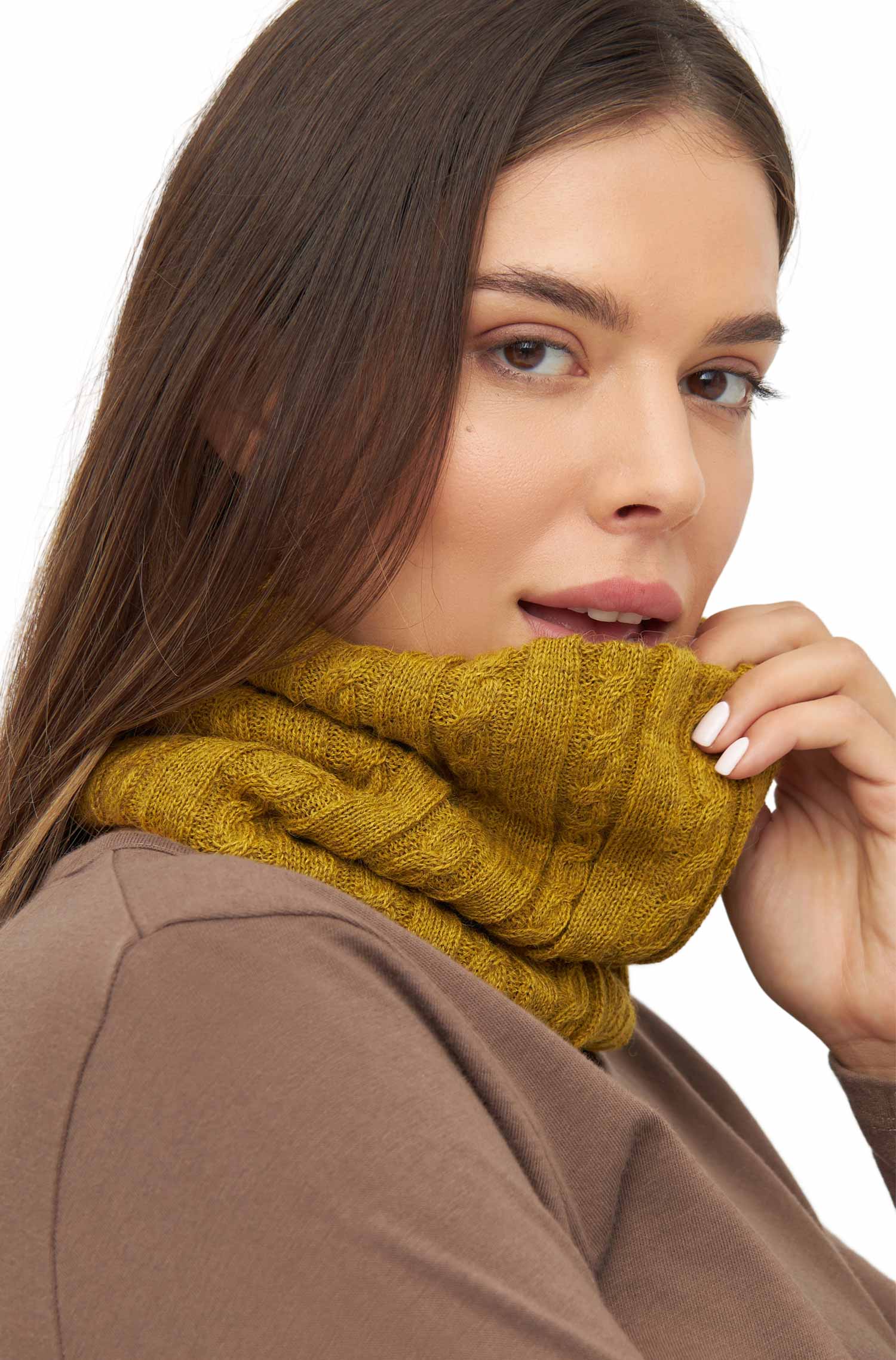 Alpaka Loop-Schal SUAVE aus Baby Alpaka und Merino-gelb