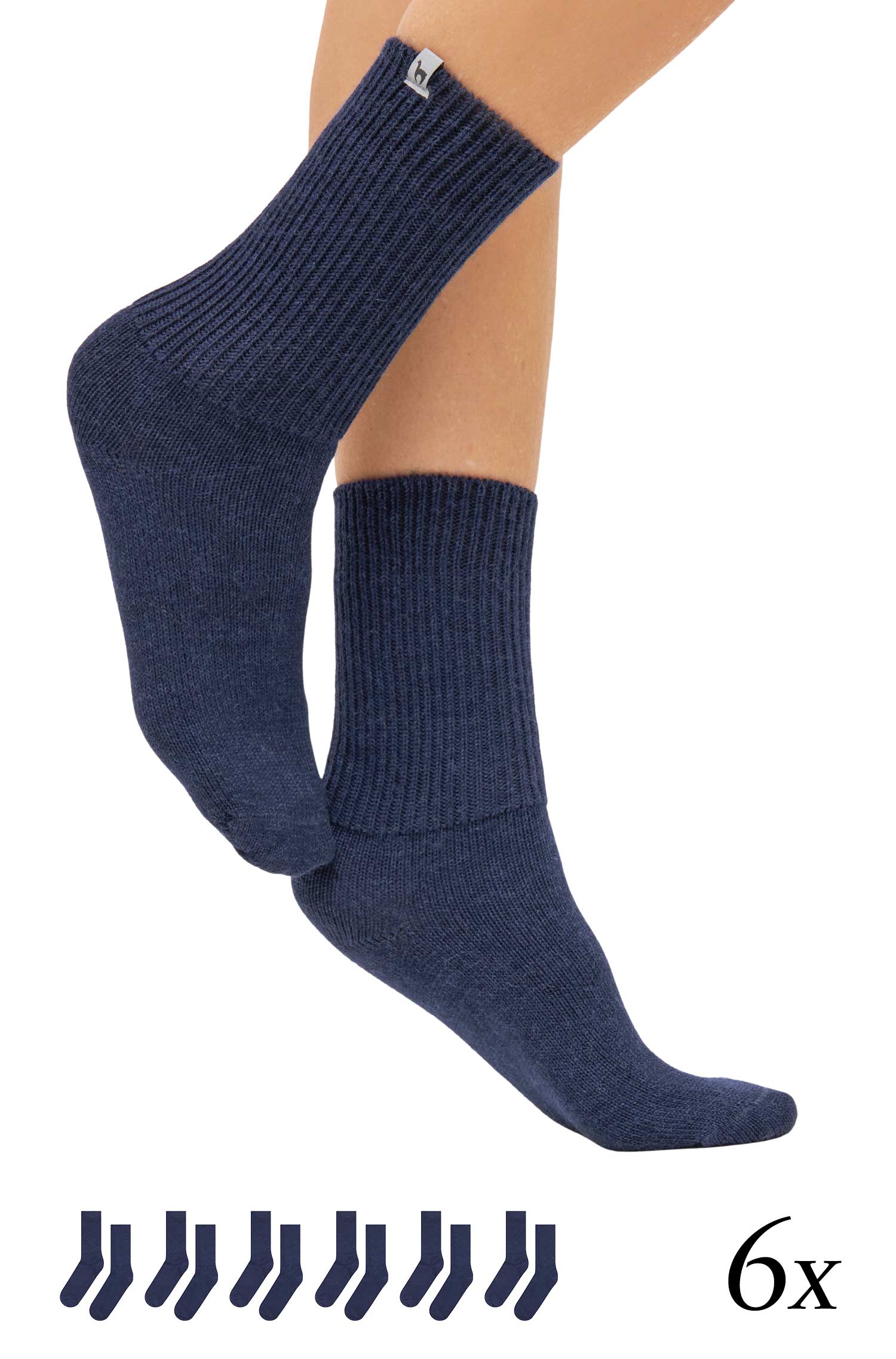 Alpaka Socken SOFT | 6er-Pack-blau