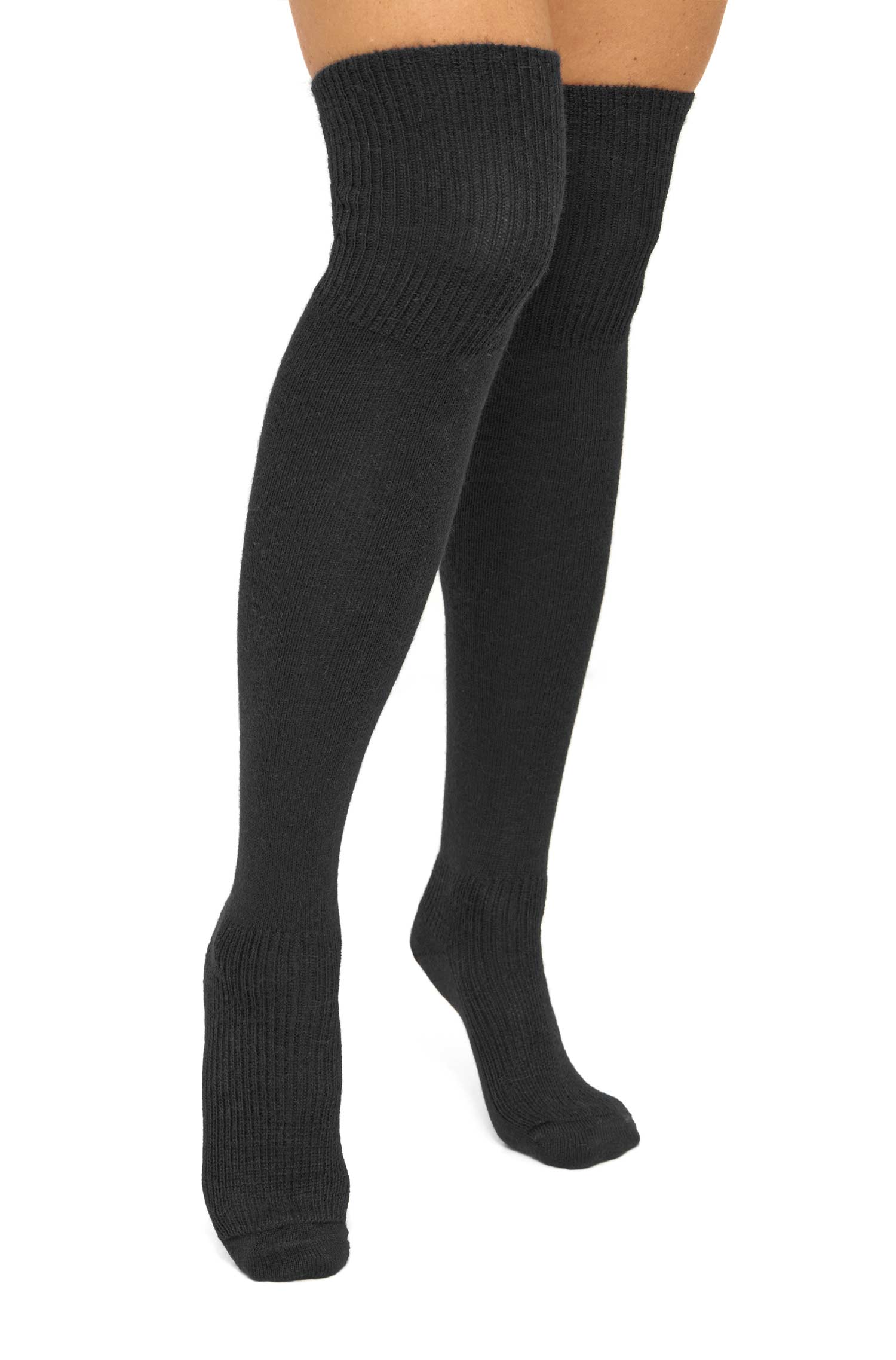 Alpaka Socken OVERKNEE | 6er-Pack-schwarz