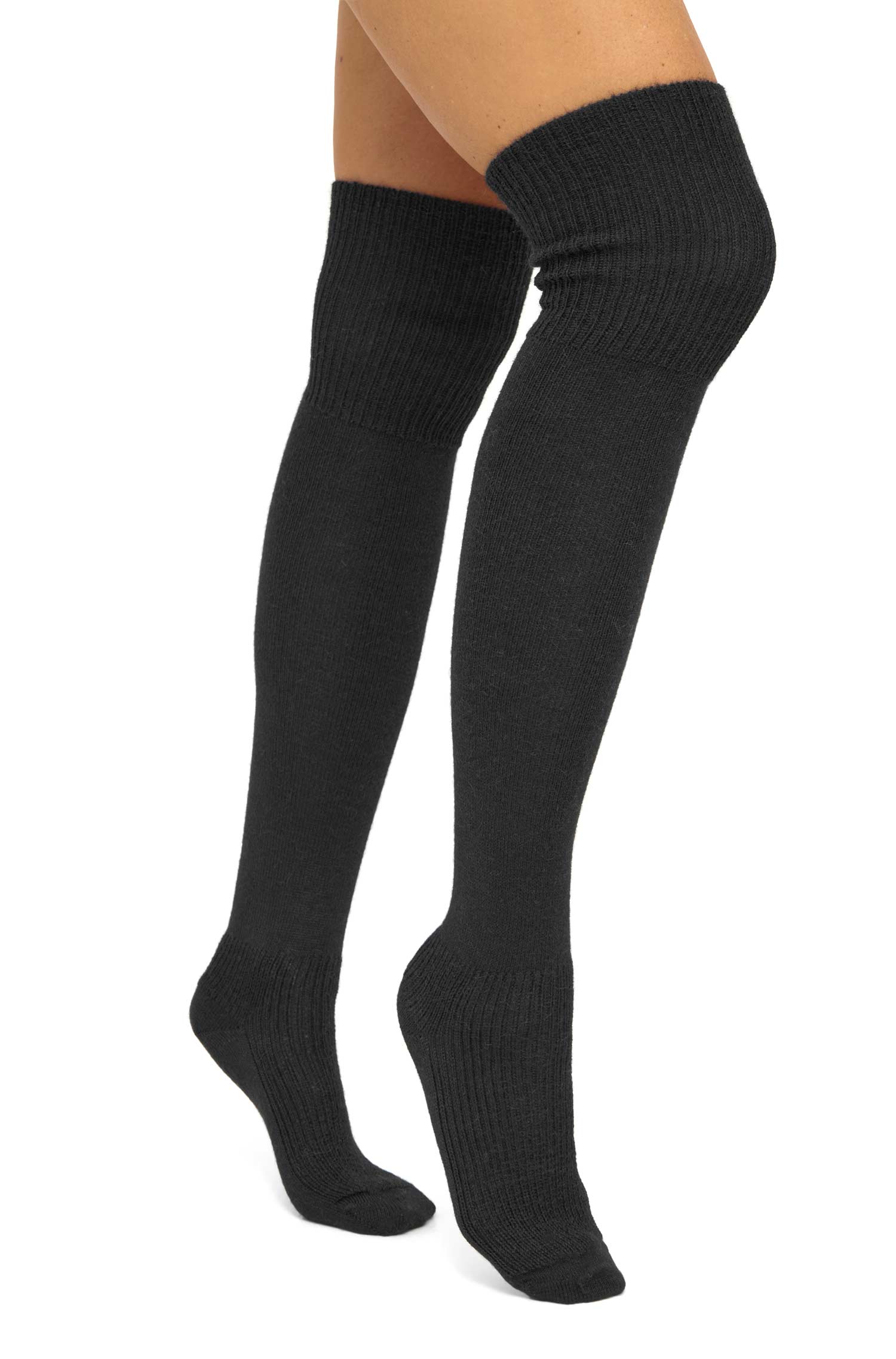 Alpaka Socken OVERKNEE | 6er-Pack-schwarz
