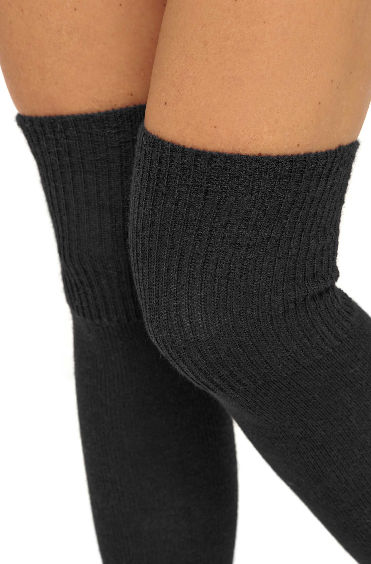 Alpaka Socken OVERKNEE | 6er-Pack-schwarz