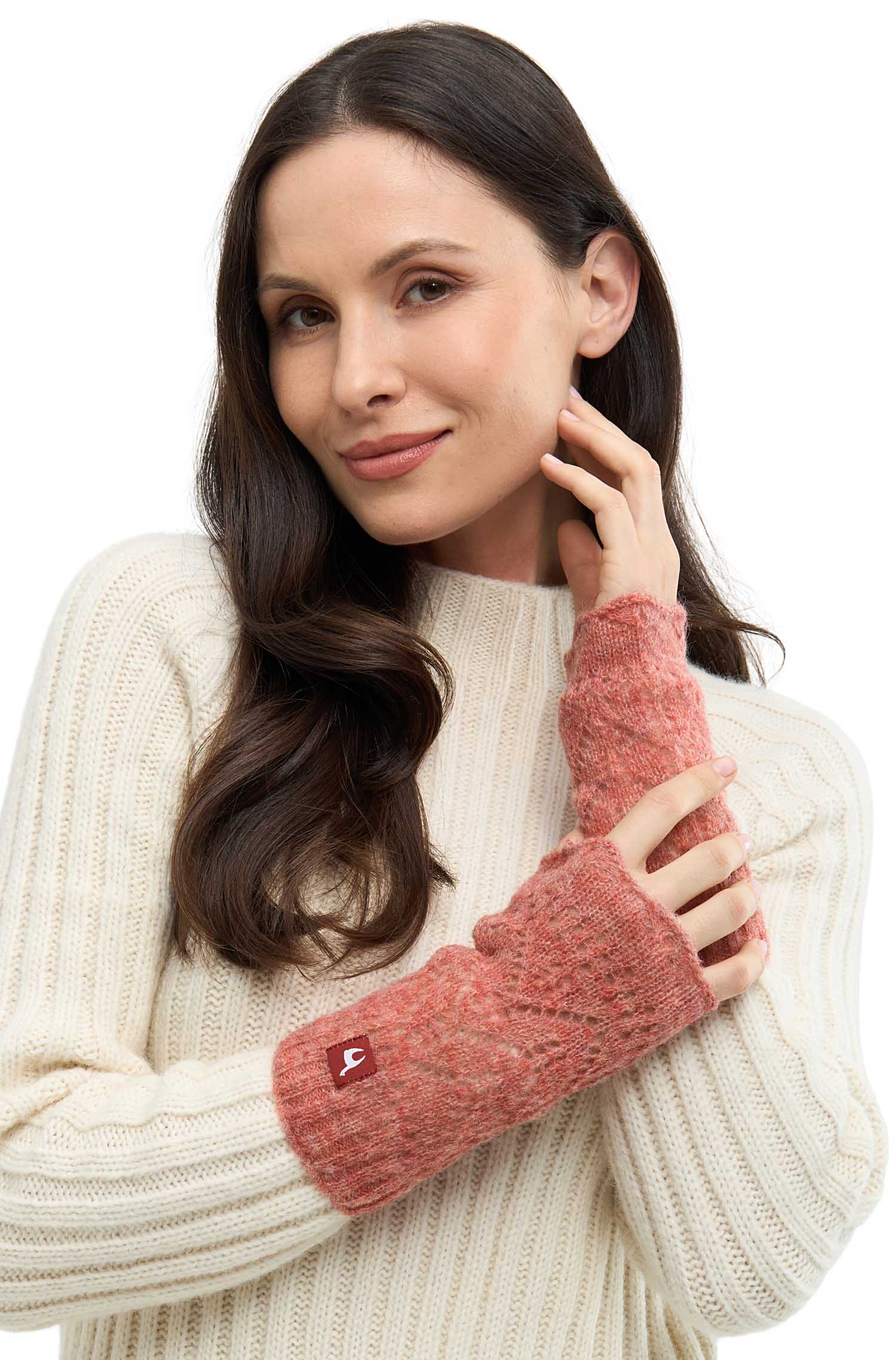 Alpaka Pulswärmer HADIA aus 55% Baby Alpaka & 26% Merino-rosa