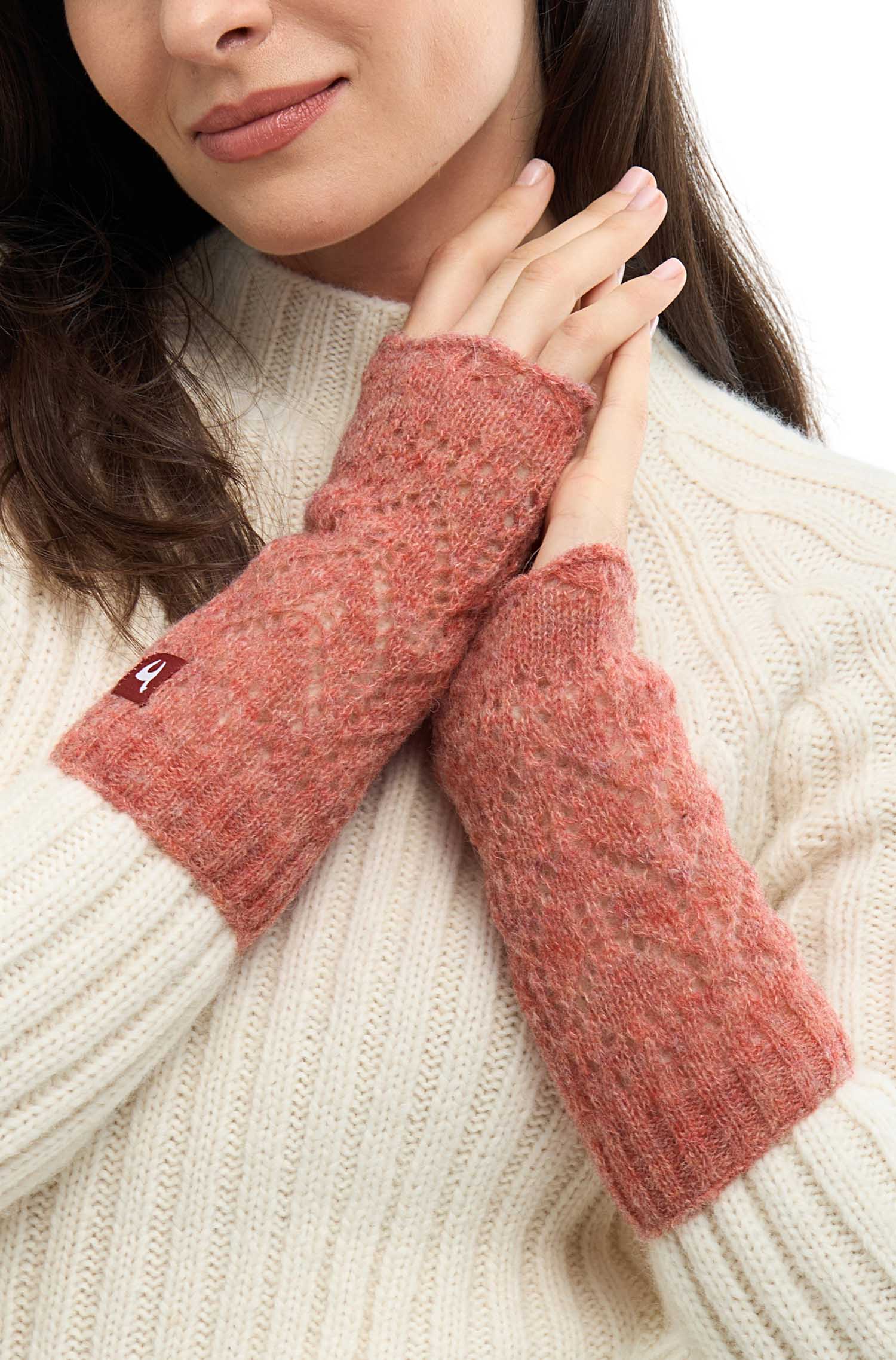 Alpaka Pulswärmer HADIA aus 55% Baby Alpaka & 26% Merino-rosa