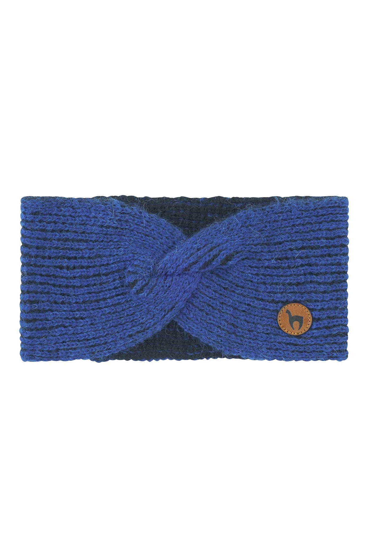 Stirnband MARINO mit Twist-blau/schwarz